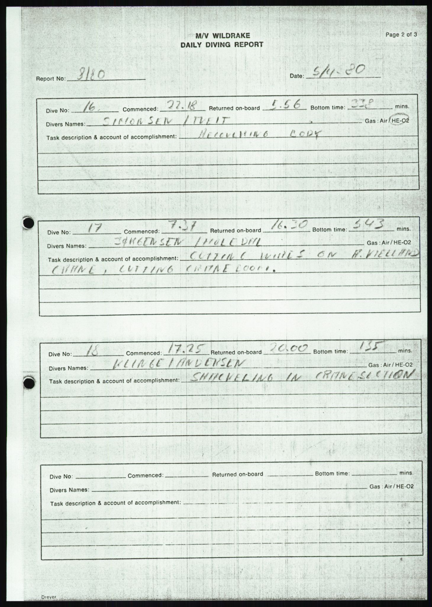 Justisdepartementet, Granskningskommisjonen ved Alexander Kielland-ulykken 27.3.1980, AV/RA-S-1165/D/L0018: R Feltopprydning (Doku.liste + R2, R4-R6 av 6), 1980-1981, s. 140