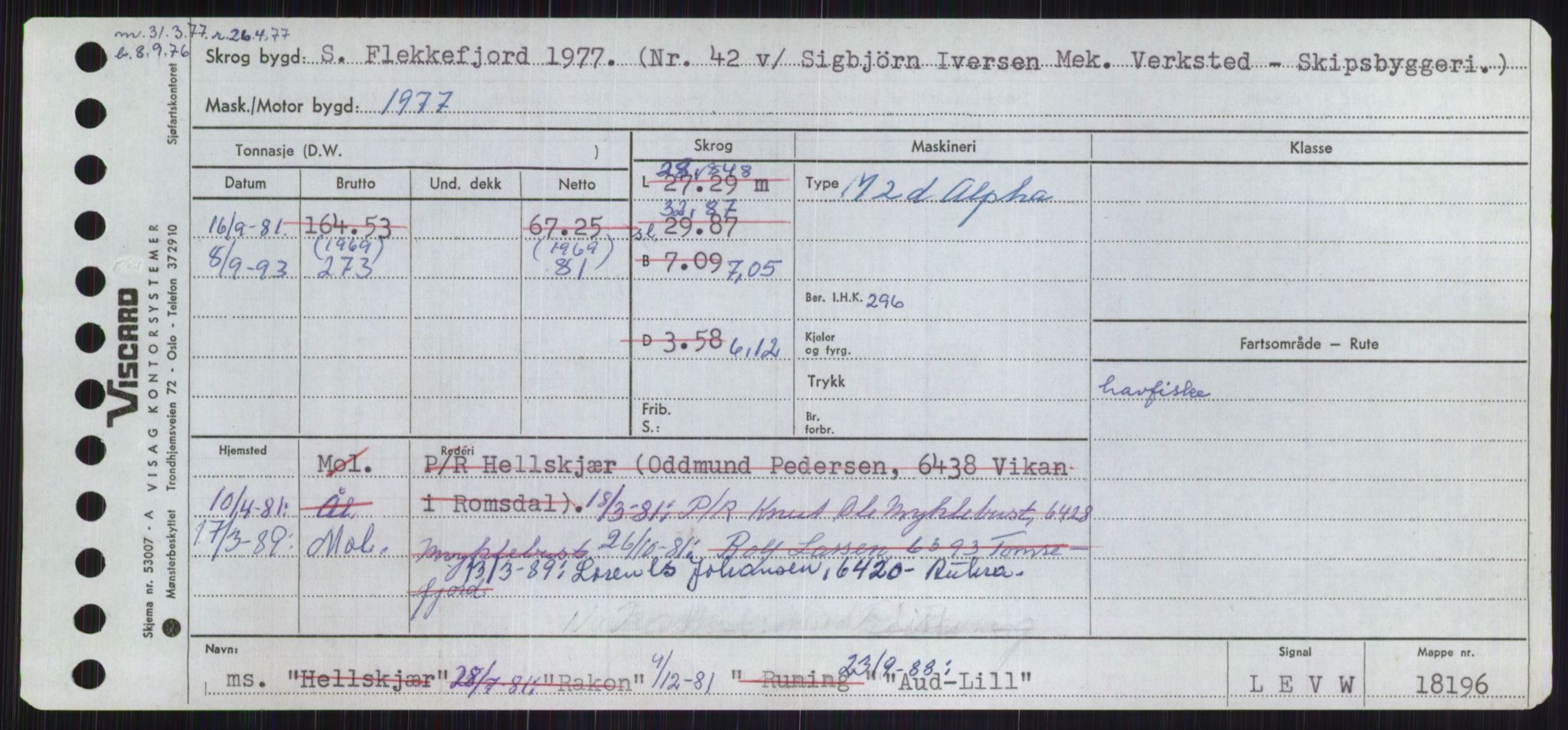 Sjøfartsdirektoratet med forløpere, Skipsmålingen, RA/S-1627/H/Ha/L0001/0001: Fartøy, A-Eig / Fartøy A-Bjøn, s. 507