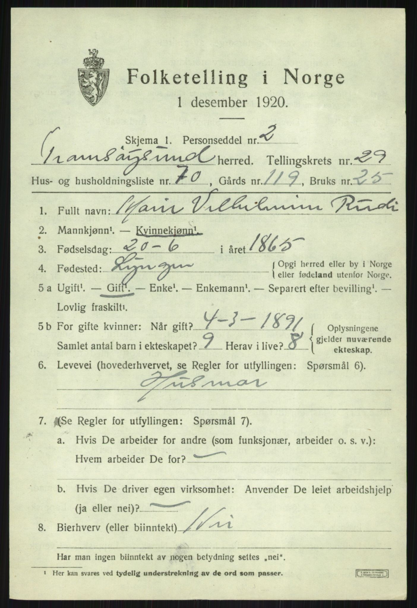 SATØ, Folketelling 1920 for 1934 Tromsøysund herred, 1920, s. 14222
