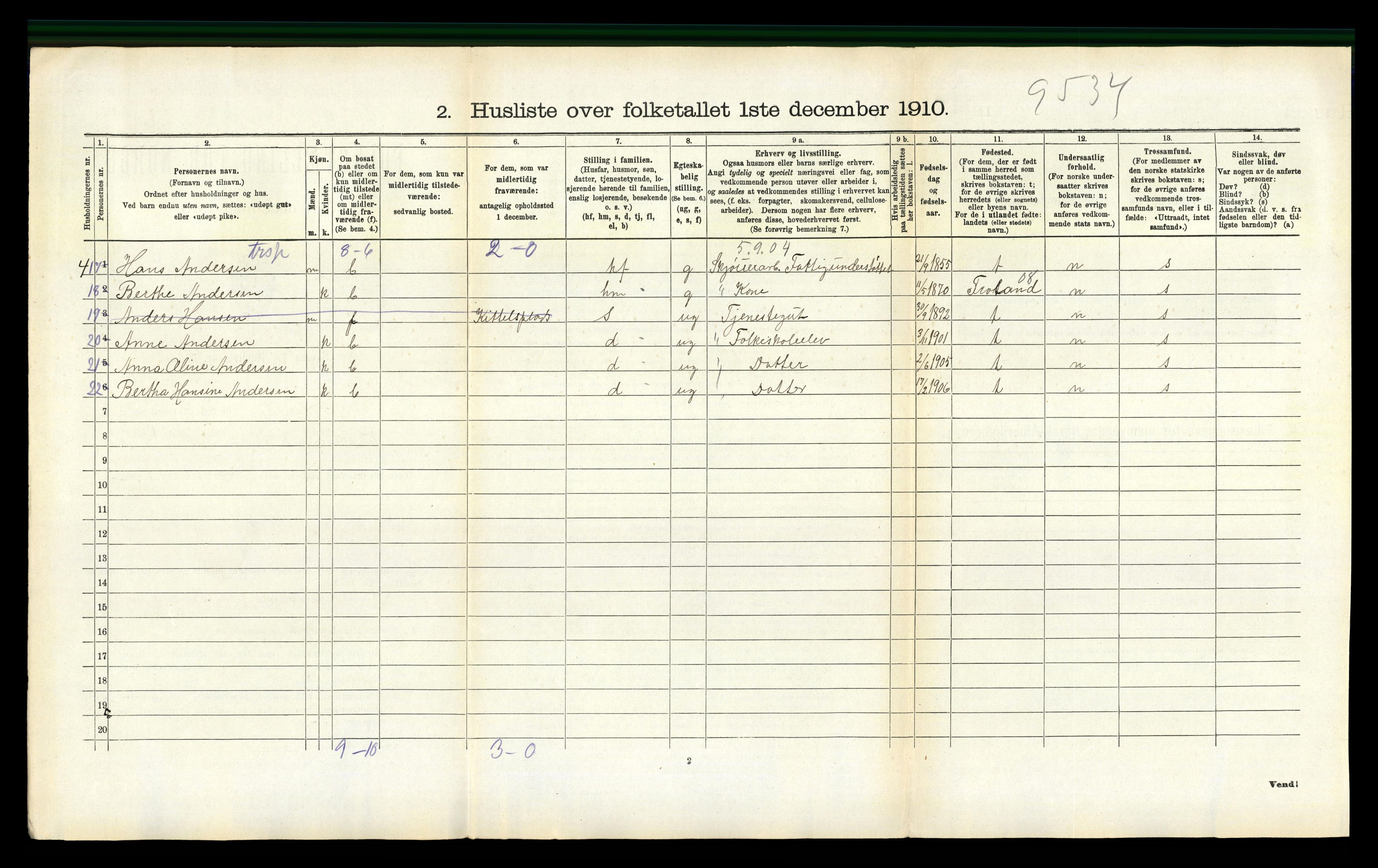 RA, Folketelling 1910 for 0918 Austre Moland herred, 1910, s. 375