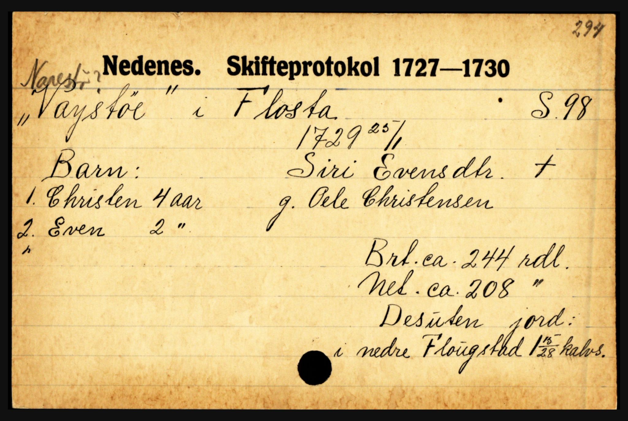 Nedenes sorenskriveri før 1824, SAK/1221-0007/H, s. 32761