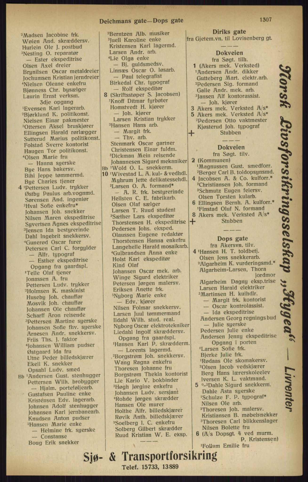 Kristiania/Oslo adressebok, PUBL/-, 1916, s. 1307