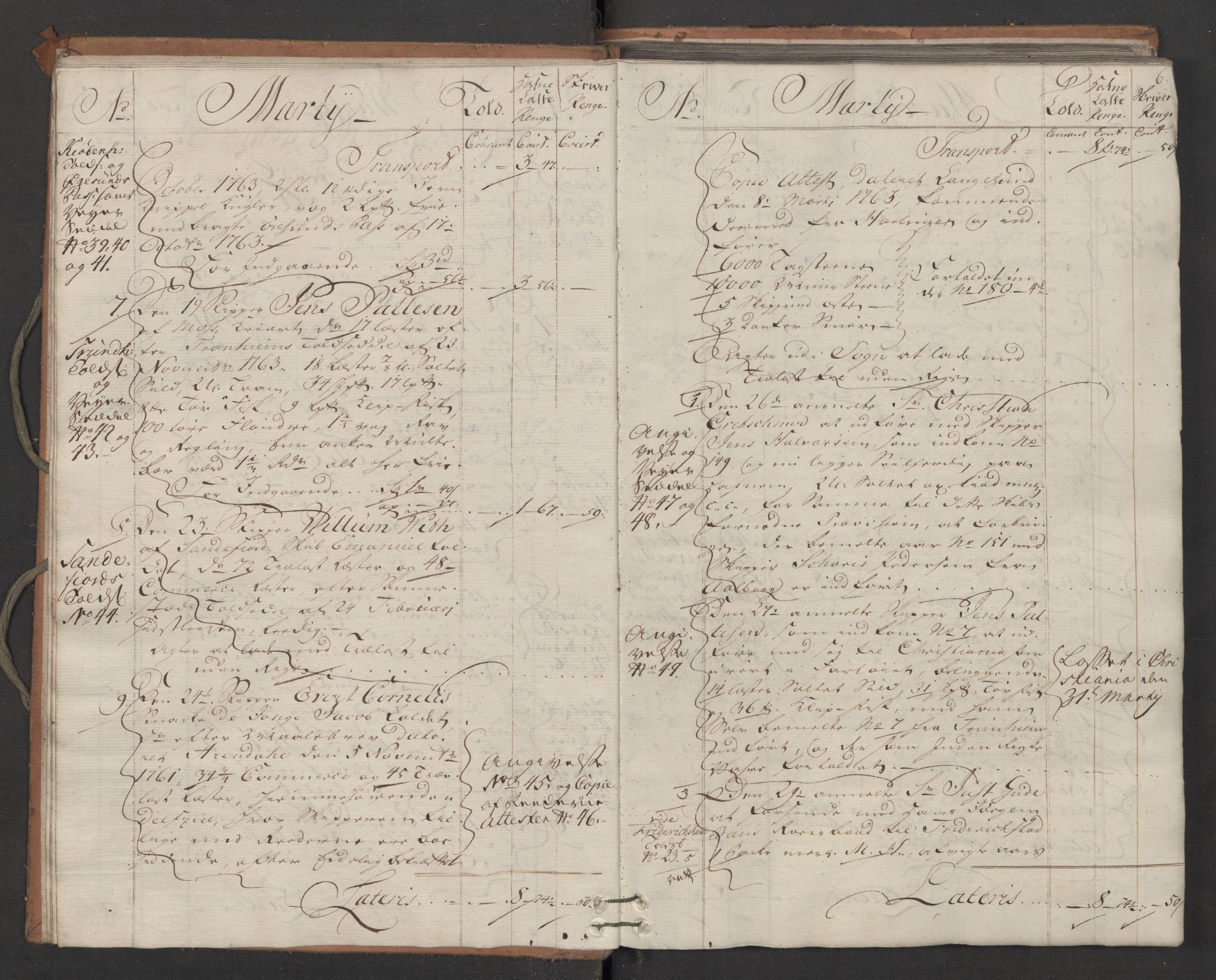 Generaltollkammeret, tollregnskaper, AV/RA-EA-5490/R05/L0042/0001: Tollregnskaper Moss, Son, Krokstad / Inngående hovedtollbok, 1764