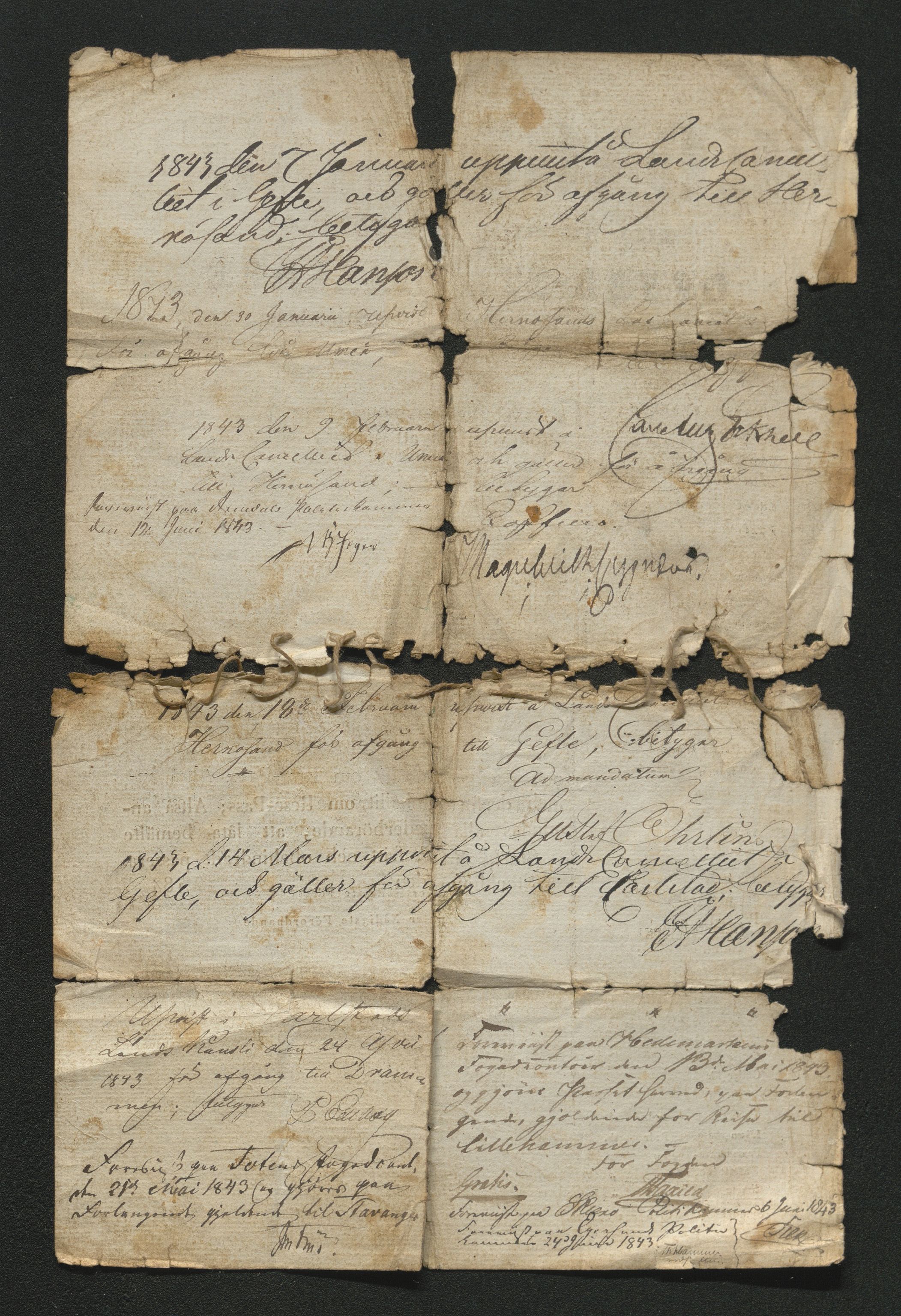 Drammen politikammer, AV/SAKO-A-623/I/Ia/Iab/L0007: Innleverte pass, 1843-1844, s. 177