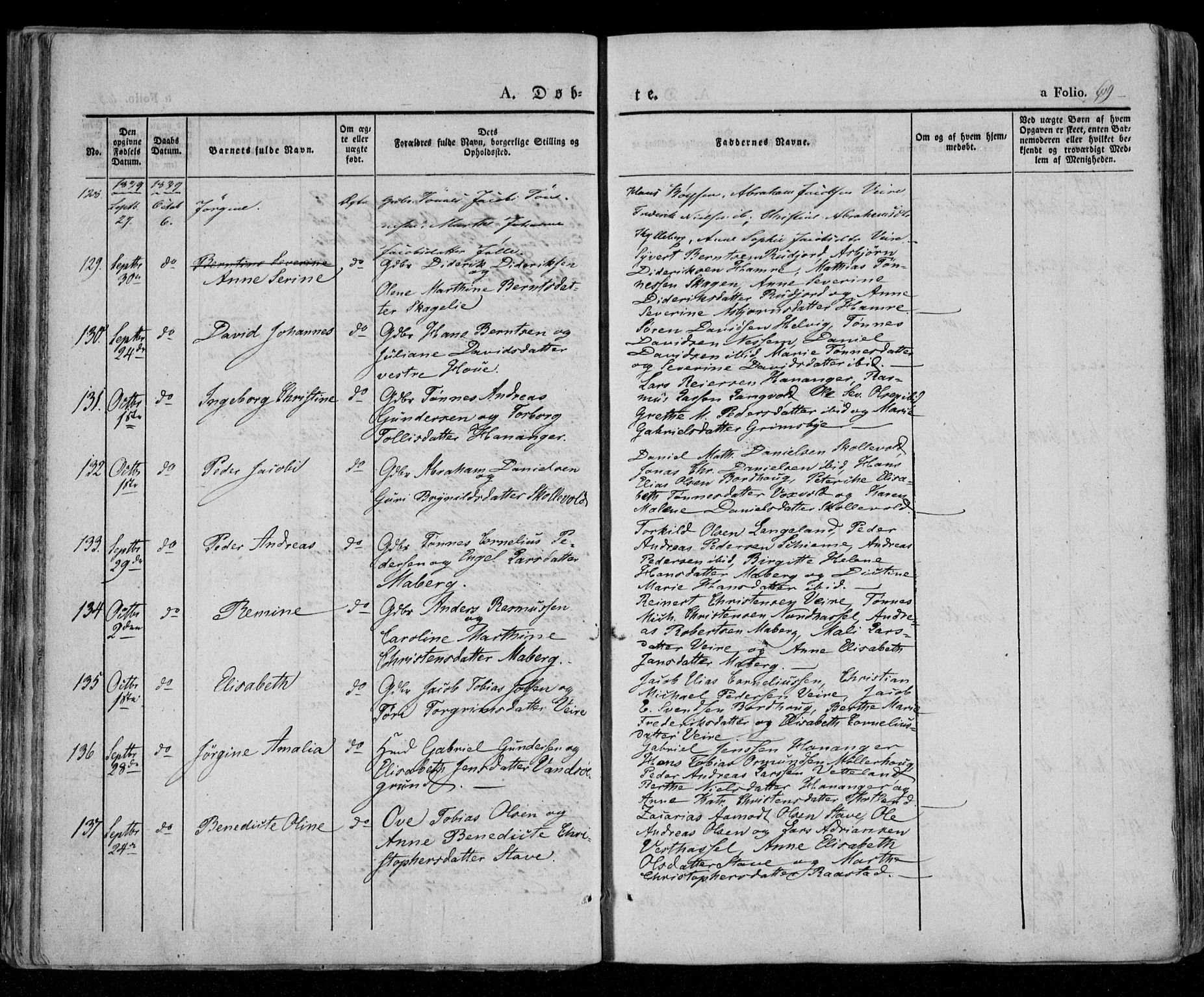 Lista sokneprestkontor, AV/SAK-1111-0027/F/Fa/L0009: Ministerialbok nr. A 9, 1835-1846, s. 69