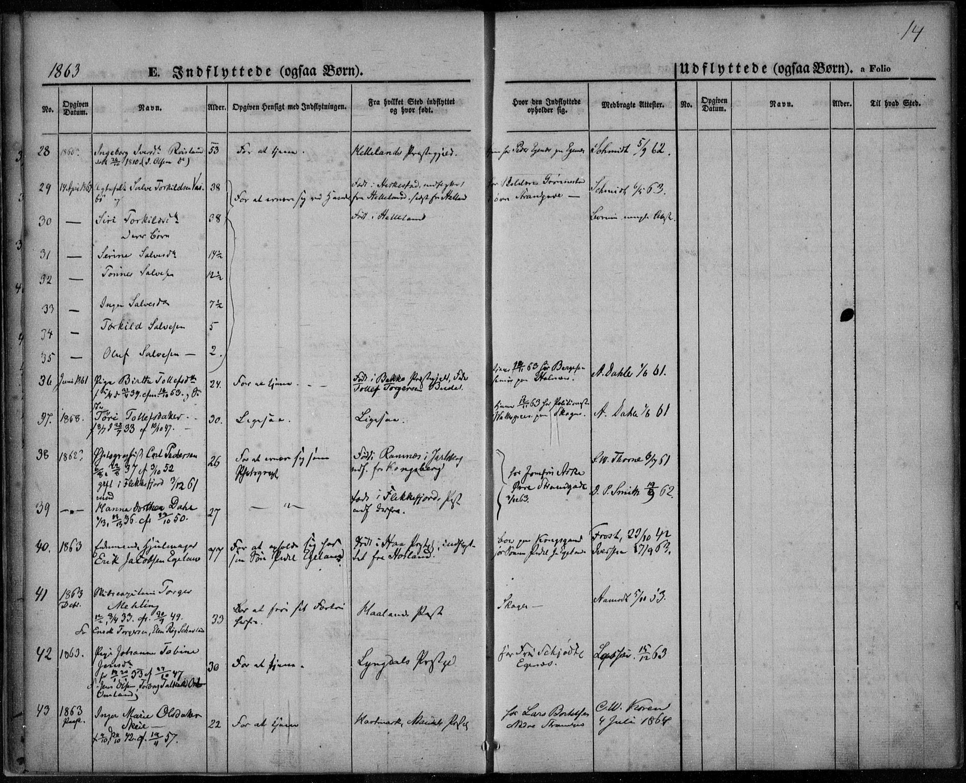 Domkirken sokneprestkontor, AV/SAST-A-101812/001/30/30BA/L0021: Ministerialbok nr. A 20, 1860-1877, s. 14