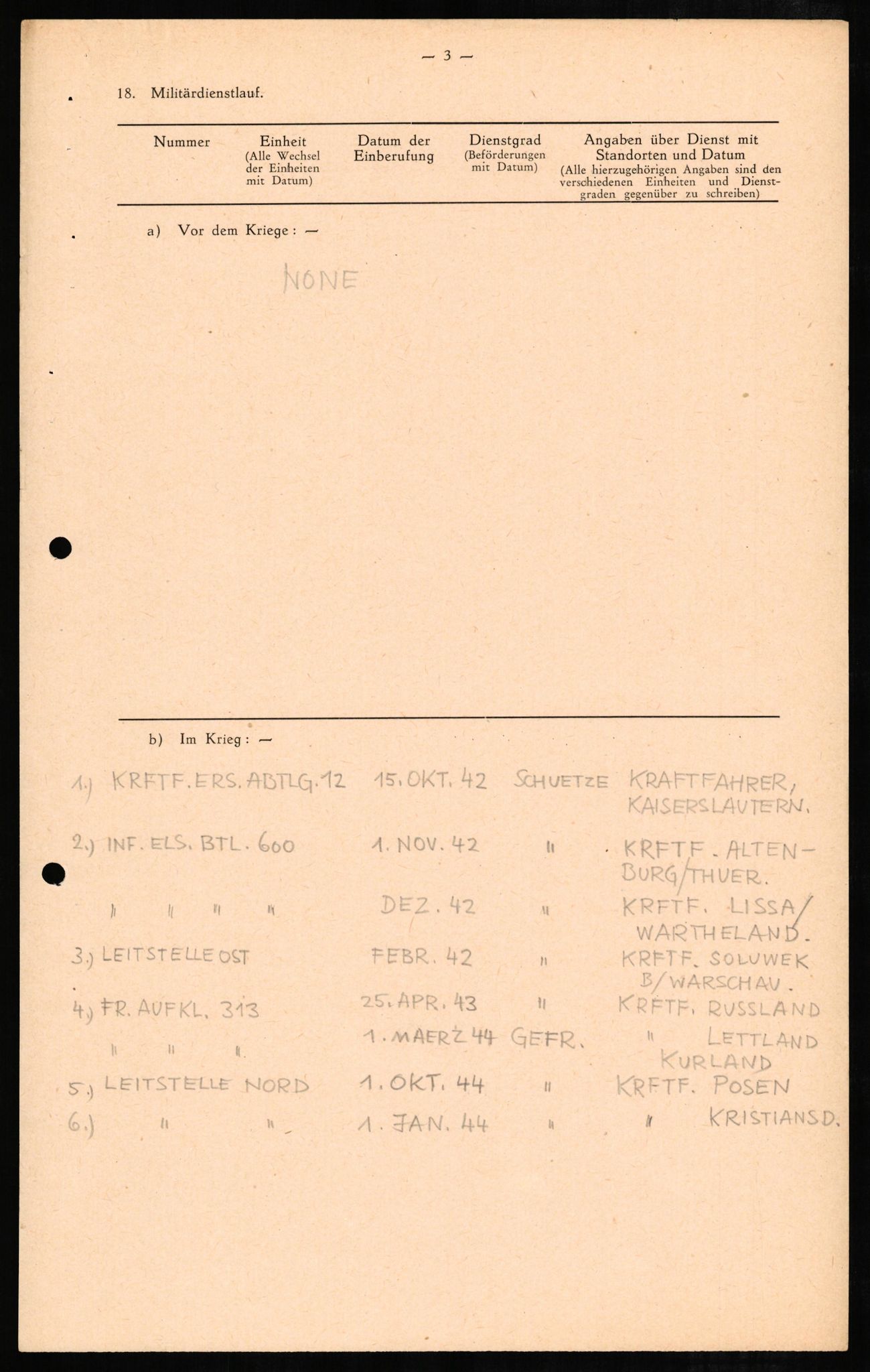 Forsvaret, Forsvarets overkommando II, AV/RA-RAFA-3915/D/Db/L0005: CI Questionaires. Tyske okkupasjonsstyrker i Norge. Tyskere., 1945-1946, s. 17