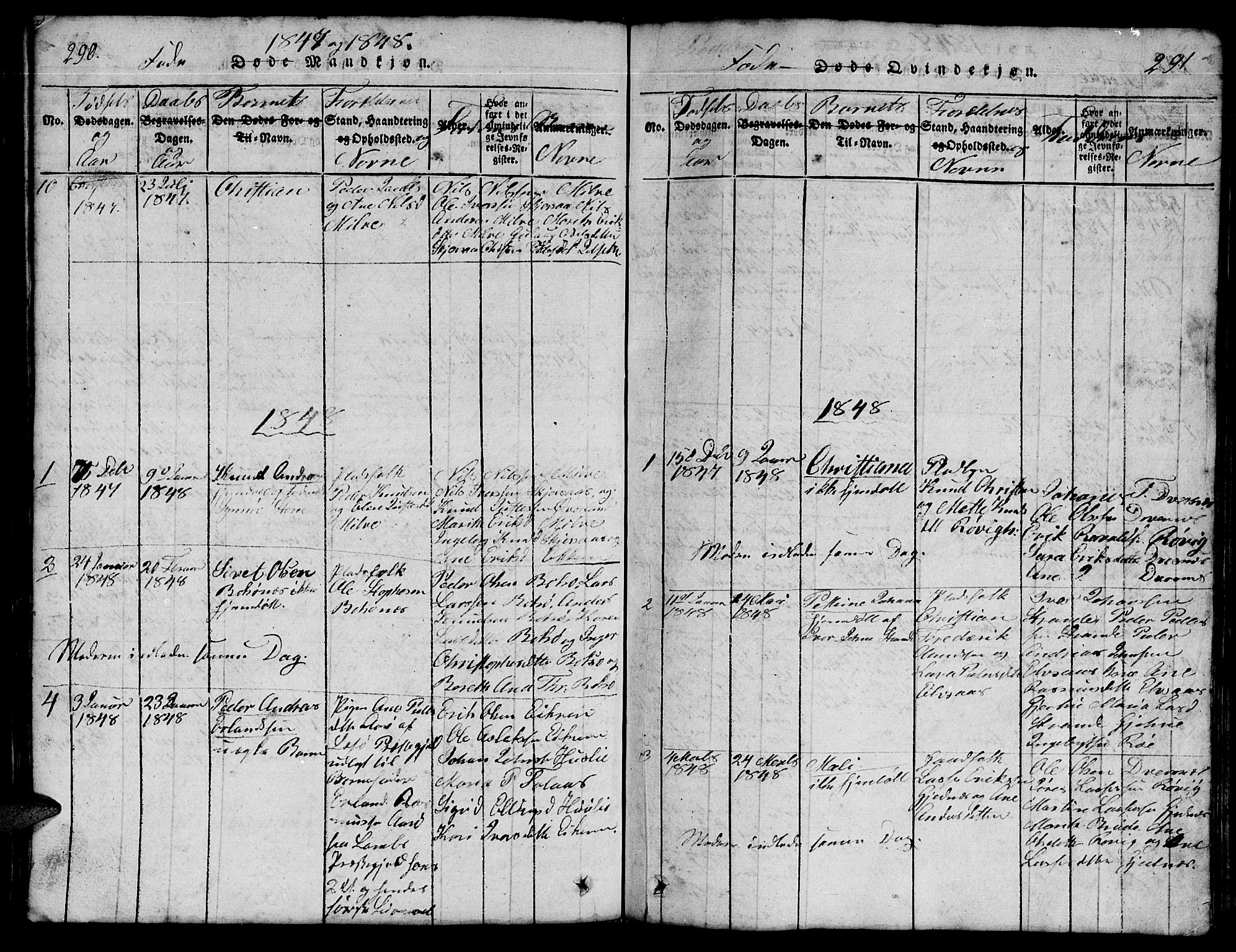 Ministerialprotokoller, klokkerbøker og fødselsregistre - Møre og Romsdal, AV/SAT-A-1454/555/L0665: Klokkerbok nr. 555C01, 1818-1868, s. 290-291