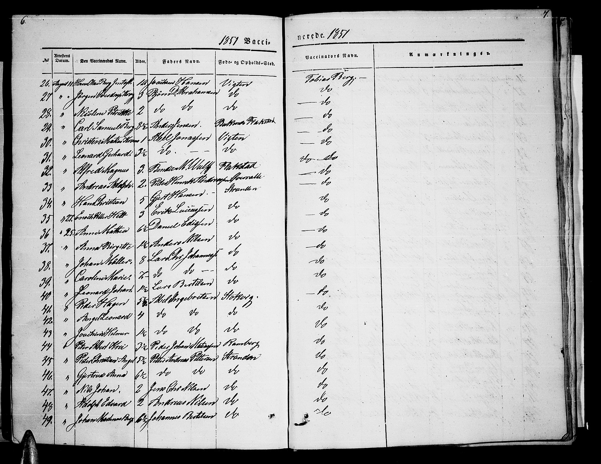 Ministerialprotokoller, klokkerbøker og fødselsregistre - Nordland, AV/SAT-A-1459/885/L1212: Klokkerbok nr. 885C01, 1847-1873, s. 6-7