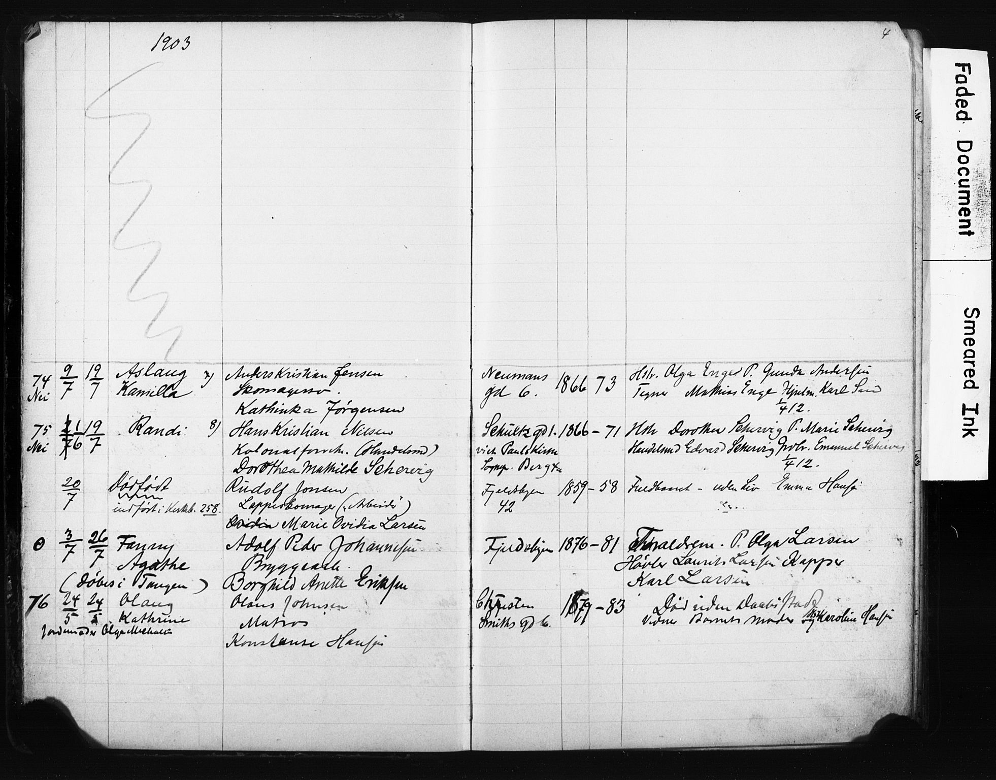 Strømsø kirkebøker, AV/SAKO-A-246/Y/Ya/L0006: Kladd til kirkebok nr. I 6, 1903-1915, s. 4
