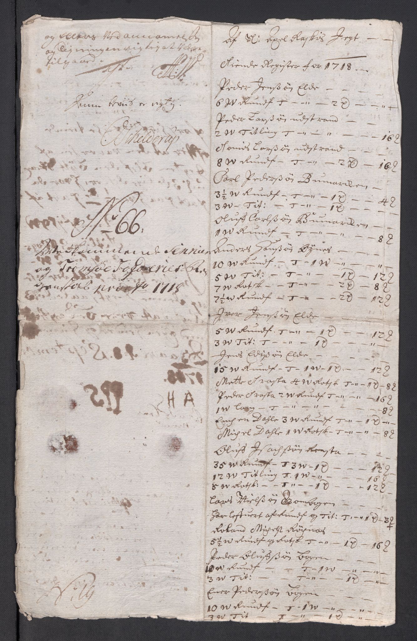 Rentekammeret inntil 1814, Reviderte regnskaper, Fogderegnskap, AV/RA-EA-4092/R68/L4764: Fogderegnskap Senja og Troms, 1718, s. 338
