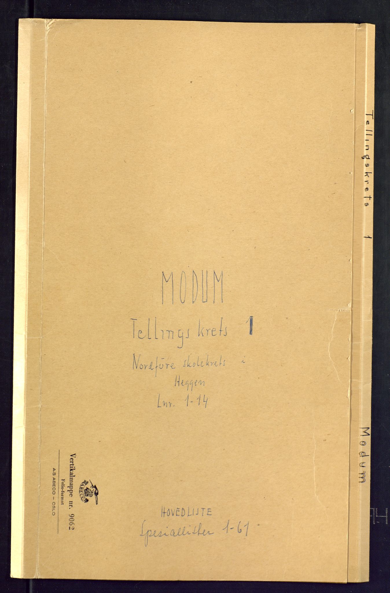 SAKO, Folketelling 1875 for 0623P Modum prestegjeld, 1875, s. 1