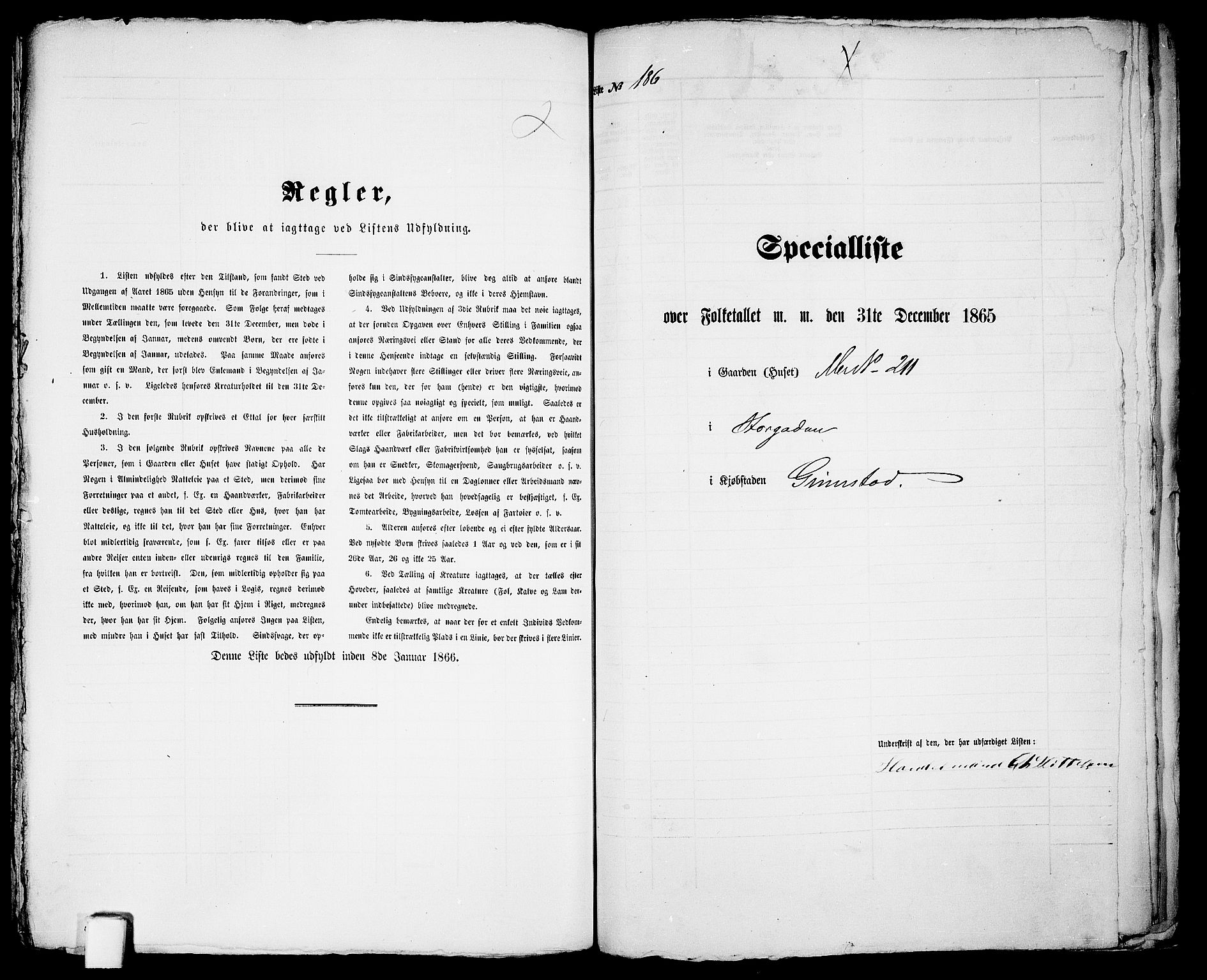 RA, Folketelling 1865 for 0904B Fjære prestegjeld, Grimstad kjøpstad, 1865, s. 378