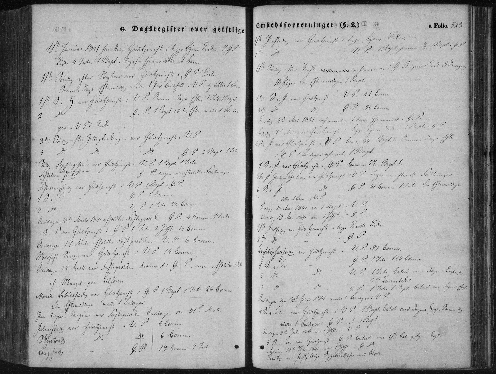 Porsgrunn kirkebøker , AV/SAKO-A-104/F/Fa/L0006: Ministerialbok nr. 6, 1841-1857, s. 523