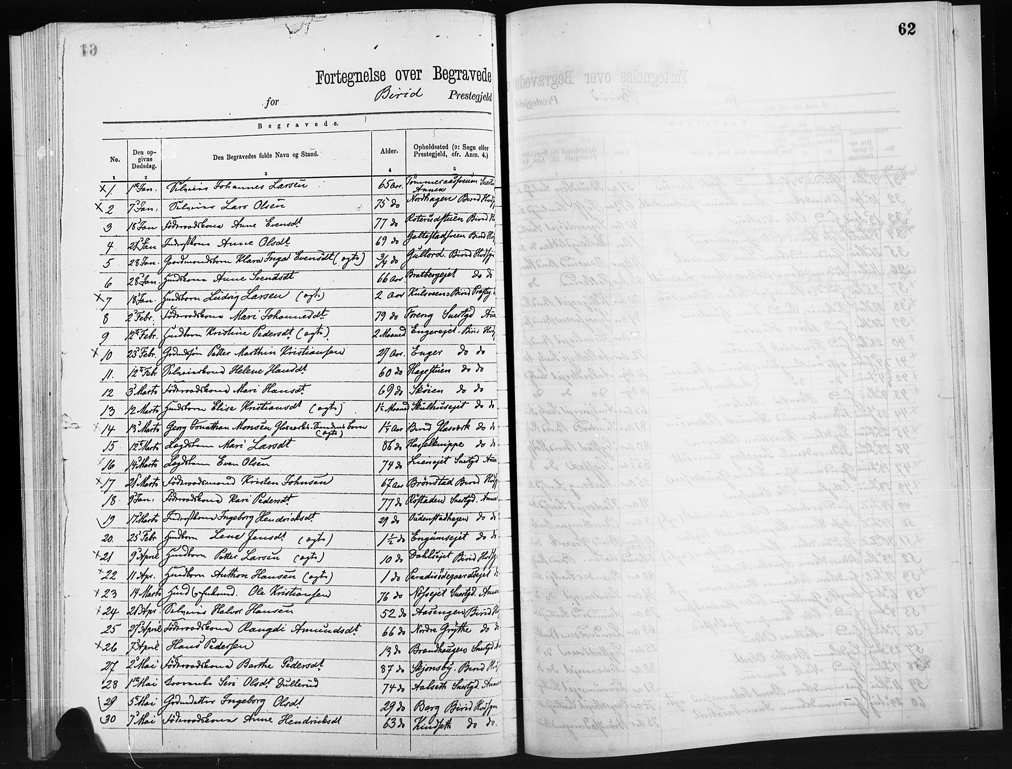 Statistisk sentralbyrå, Sosiodemografiske emner, Befolkning, RA/S-2228/D/Dd: Ministerialbok nr. -, 1866-1872, s. 62