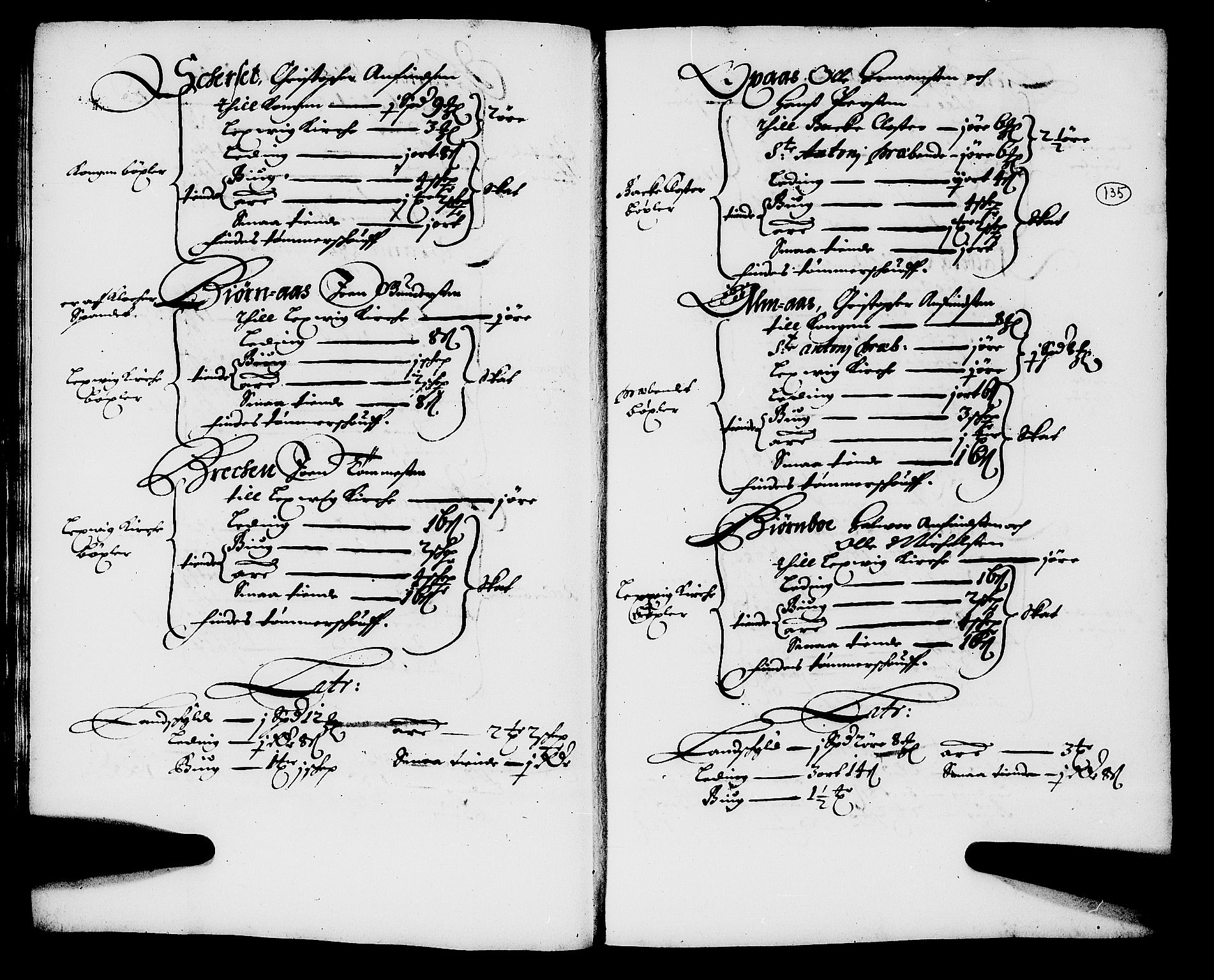 Rentekammeret inntil 1814, Realistisk ordnet avdeling, AV/RA-EA-4070/N/Nb/Nba/L0054: Stjørdal len, 1669, s. 134b-135a