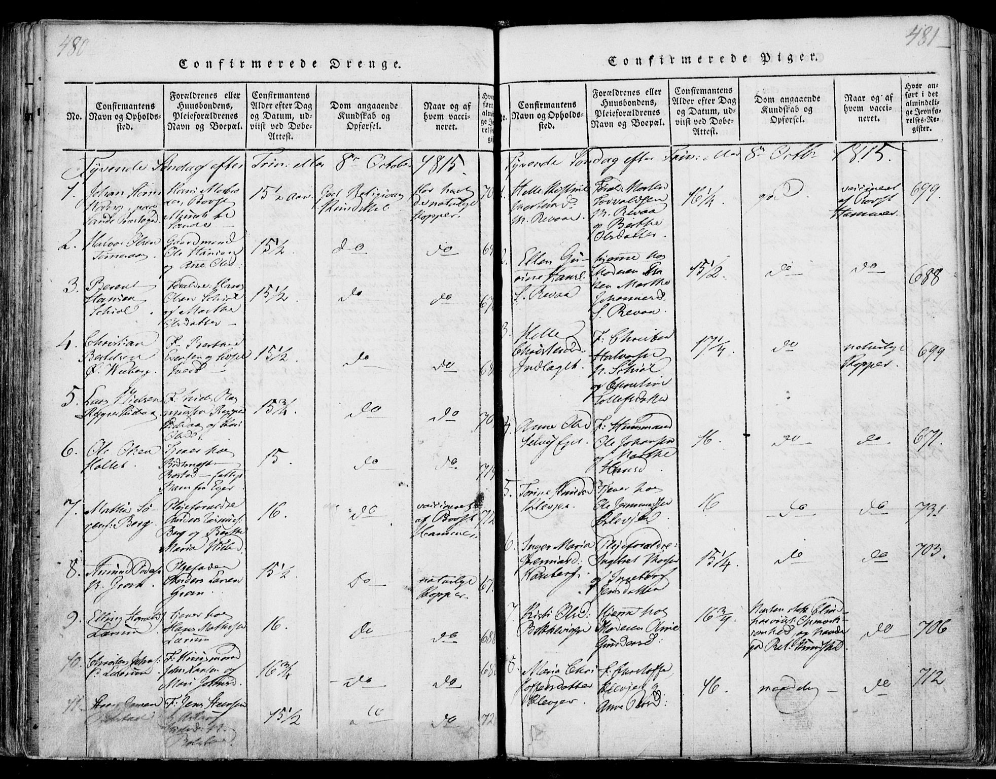 Sande Kirkebøker, AV/SAKO-A-53/F/Fa/L0003: Ministerialbok nr. 3, 1814-1847, s. 480-481