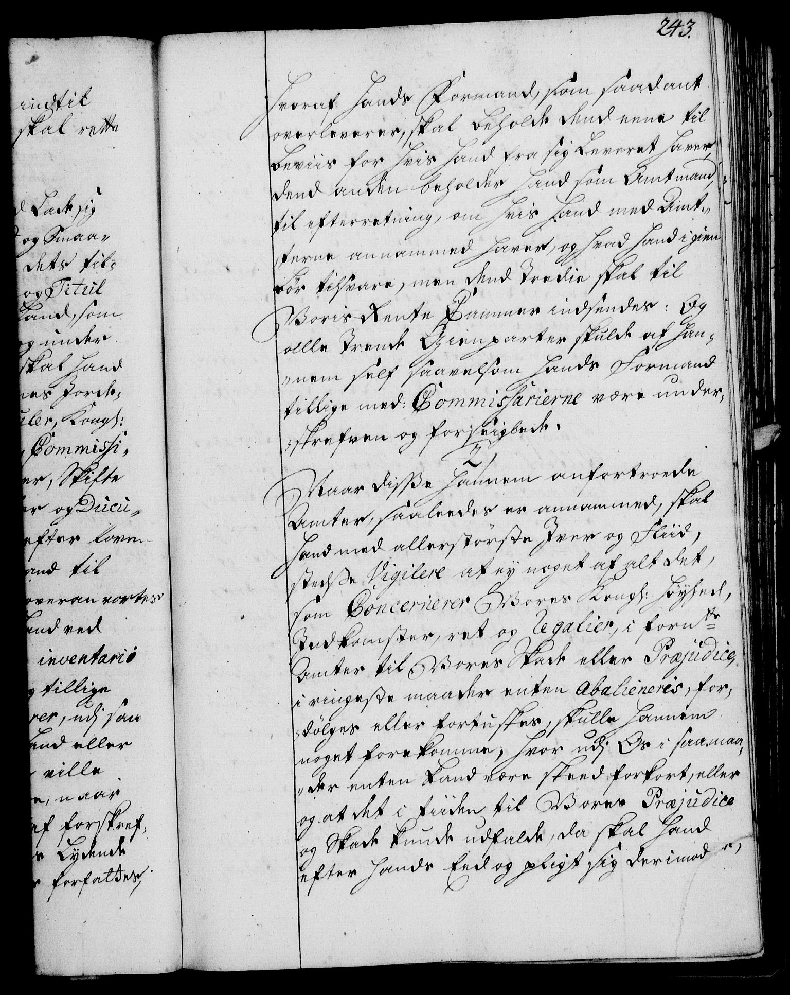 Rentekammeret, Kammerkanselliet, AV/RA-EA-3111/G/Gg/Ggi/L0002: Norsk instruksjonsprotokoll med register (merket RK 53.35), 1729-1751, s. 243