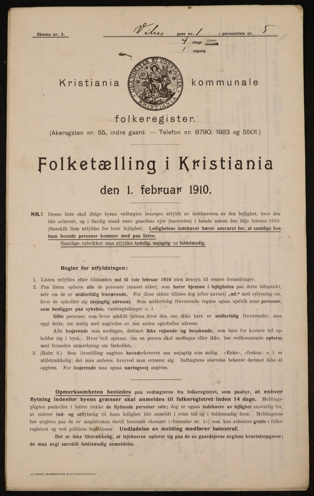 OBA, Kommunal folketelling 1.2.1910 for Kristiania, 1910, s. 116196