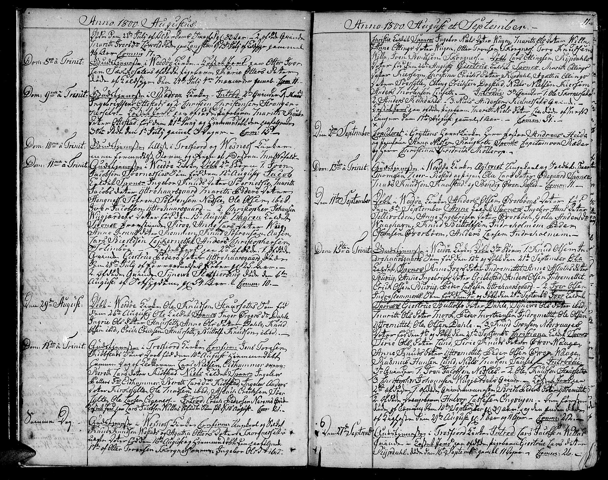 Ministerialprotokoller, klokkerbøker og fødselsregistre - Møre og Romsdal, AV/SAT-A-1454/547/L0601: Ministerialbok nr. 547A03, 1799-1818, s. 11