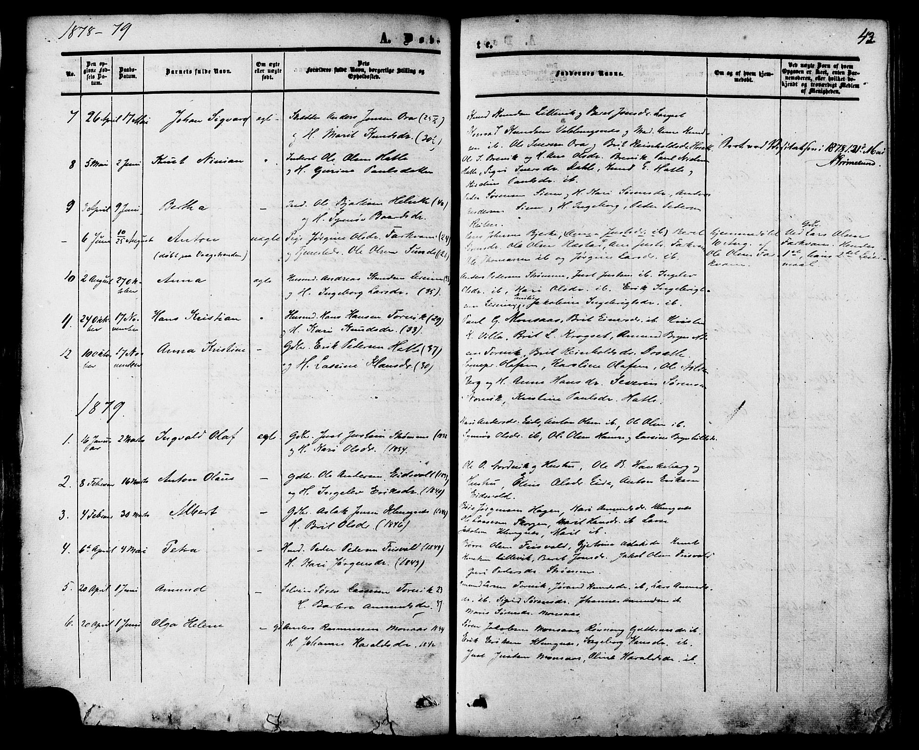 Ministerialprotokoller, klokkerbøker og fødselsregistre - Møre og Romsdal, AV/SAT-A-1454/542/L0552: Ministerialbok nr. 542A02, 1854-1884, s. 43