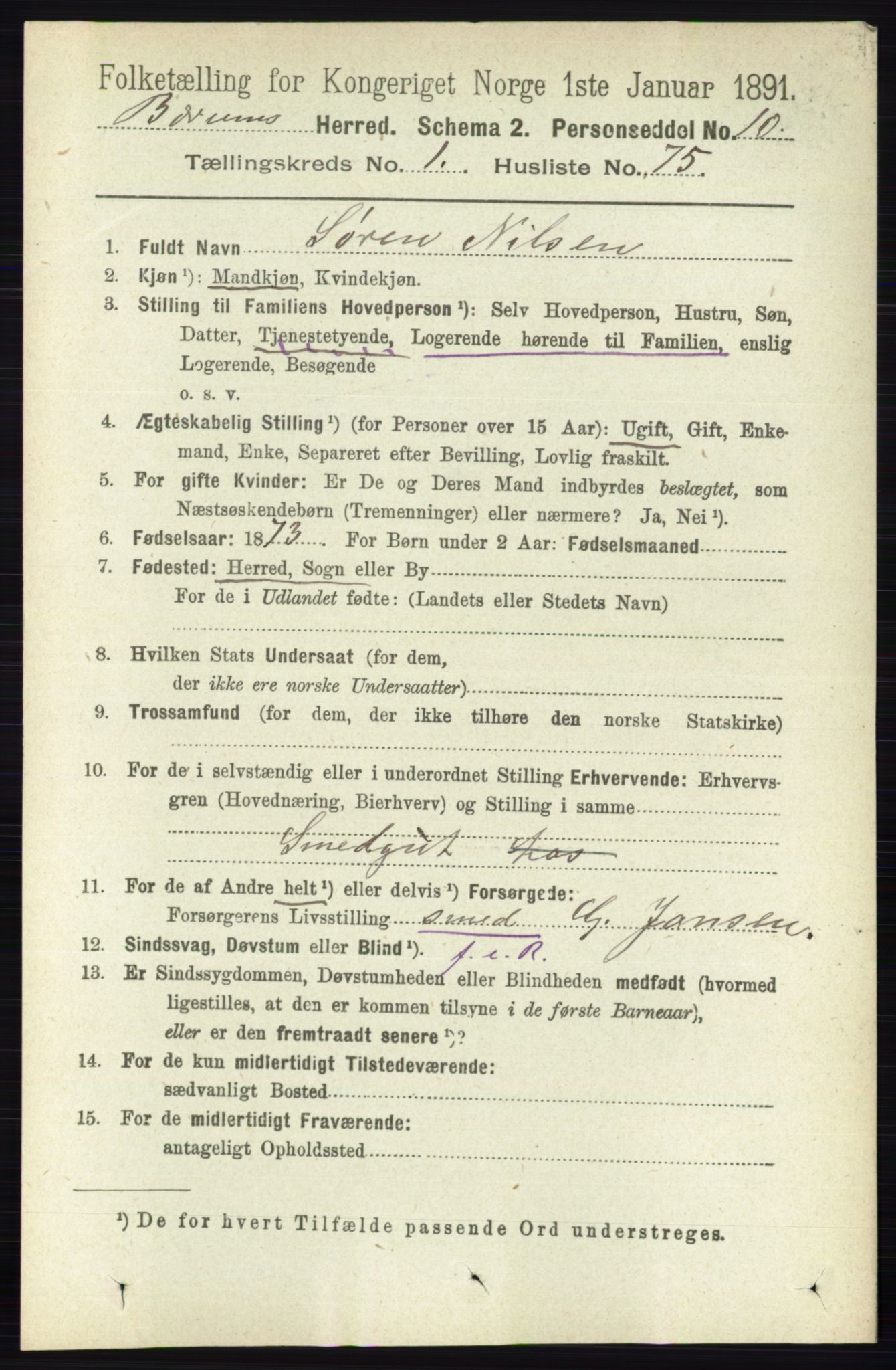 RA, Folketelling 1891 for 0219 Bærum herred, 1891, s. 792