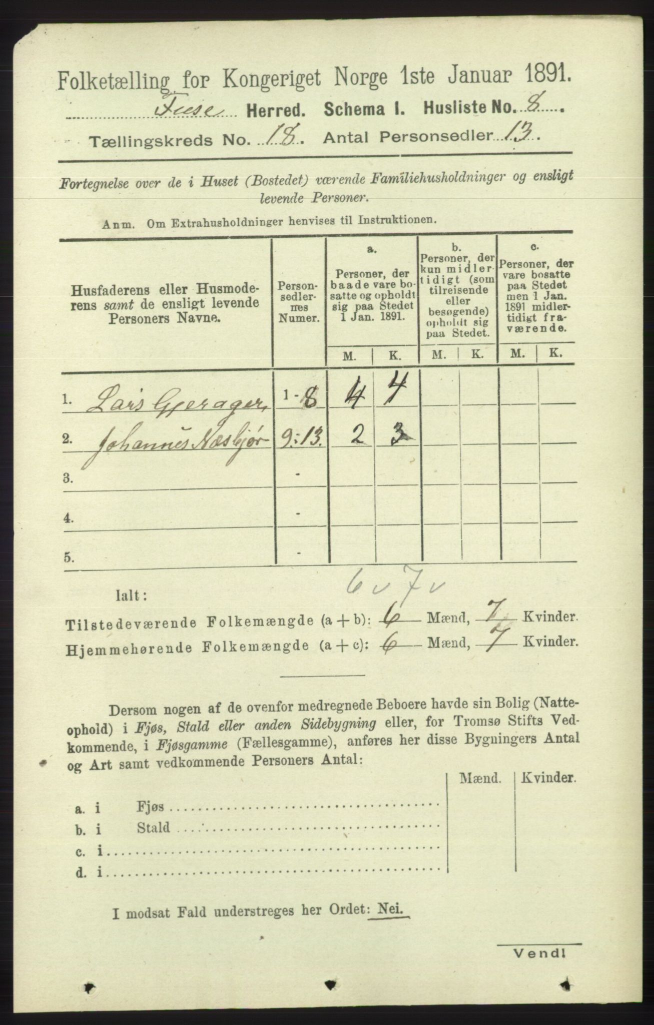 RA, Folketelling 1891 for 1241 Fusa herred, 1891, s. 4100