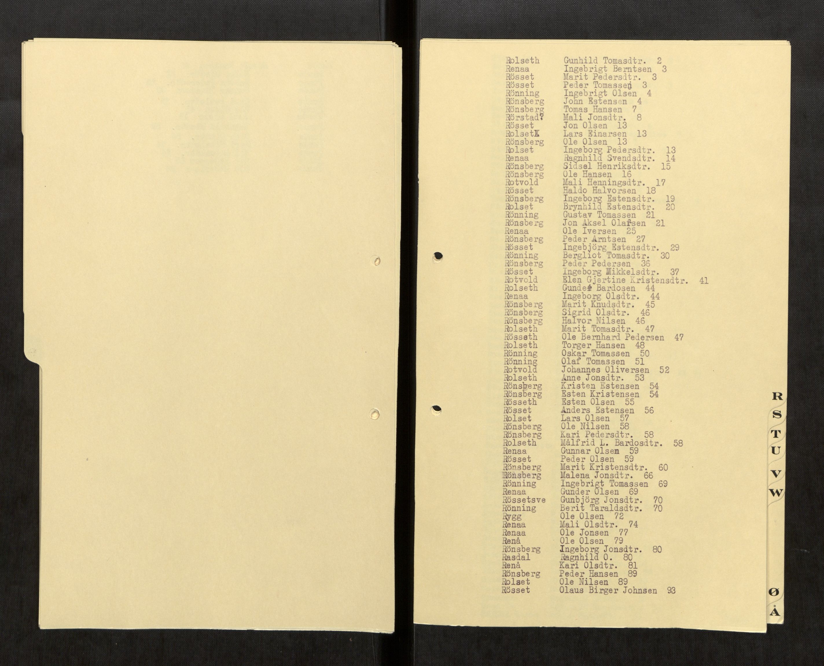Selbu lensmannskontor, AV/SAT-A-1081/2/G/Ga/L0009: Register over dødsfallsprotokoller , 1911-1962