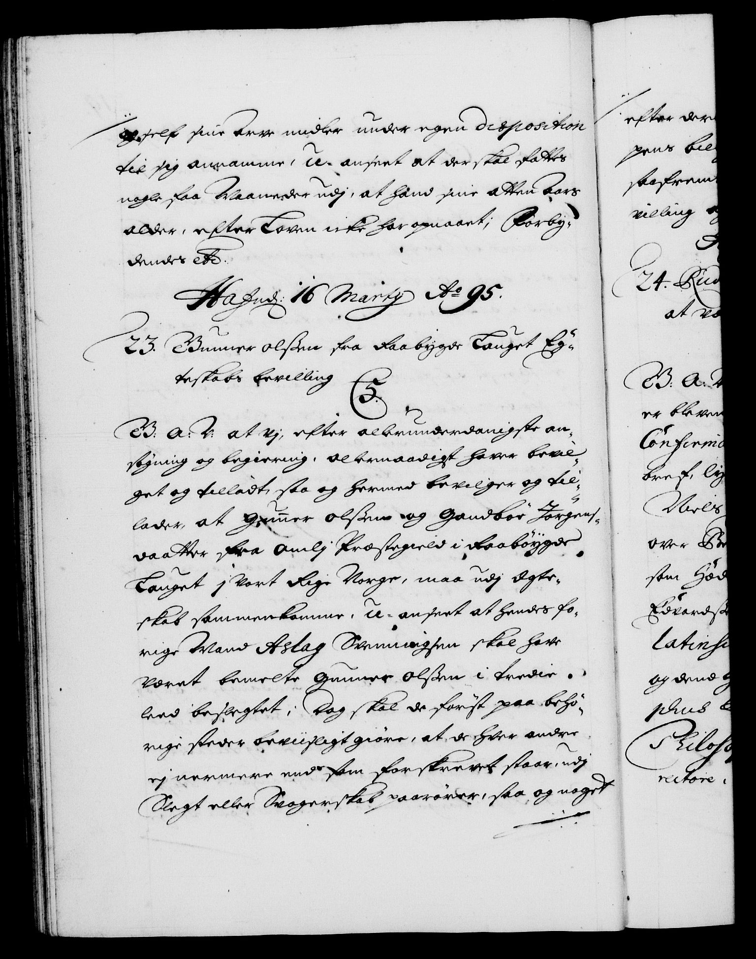 Danske Kanselli 1572-1799, RA/EA-3023/F/Fc/Fca/Fcaa/L0016: Norske registre (mikrofilm), 1692-1697, s. 219b