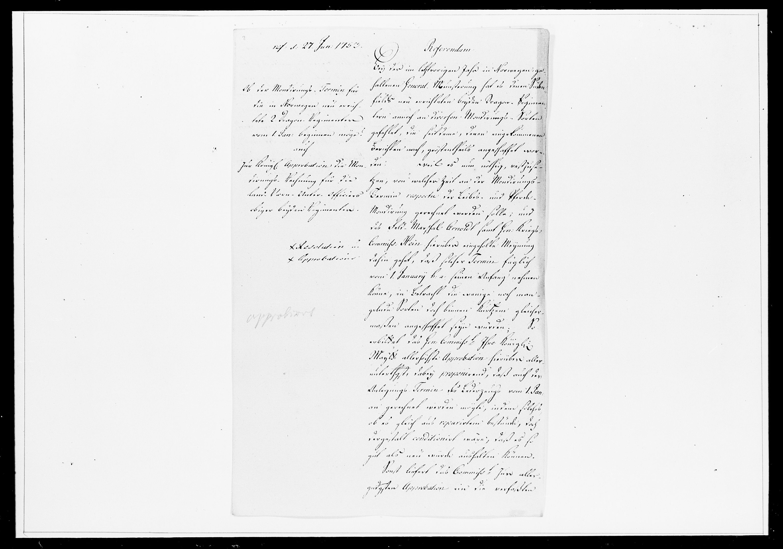 Krigskollegiet, Krigskancelliet, DRA/A-0006/-/1241-1247: Refererede sager, 1753, s. 195