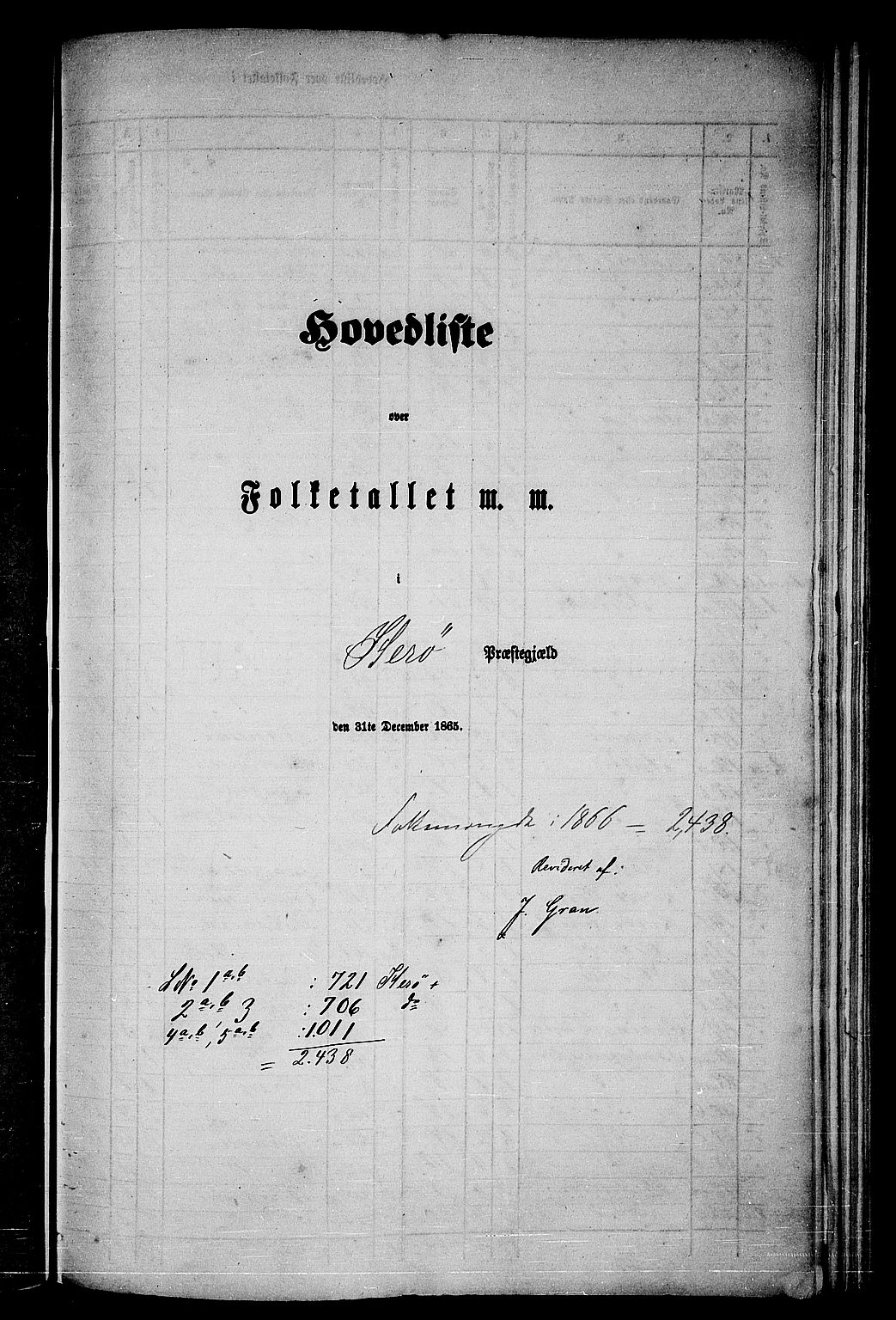 RA, Folketelling 1865 for 1818P Herøy prestegjeld, 1865, s. 1