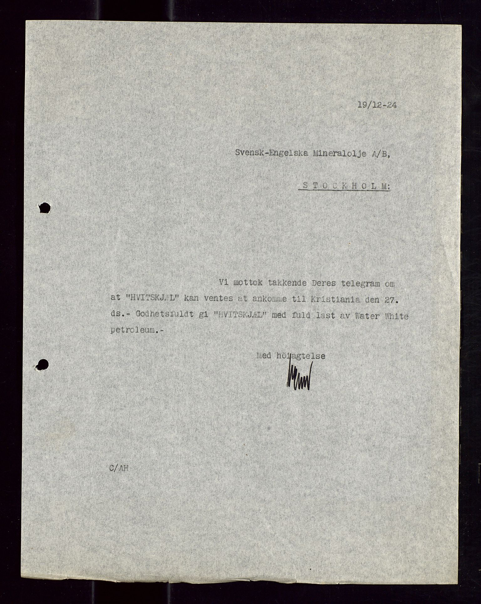 Pa 1521 - A/S Norske Shell, AV/SAST-A-101915/E/Ea/Eaa/L0013: Sjefskorrespondanse, 1924, s. 181