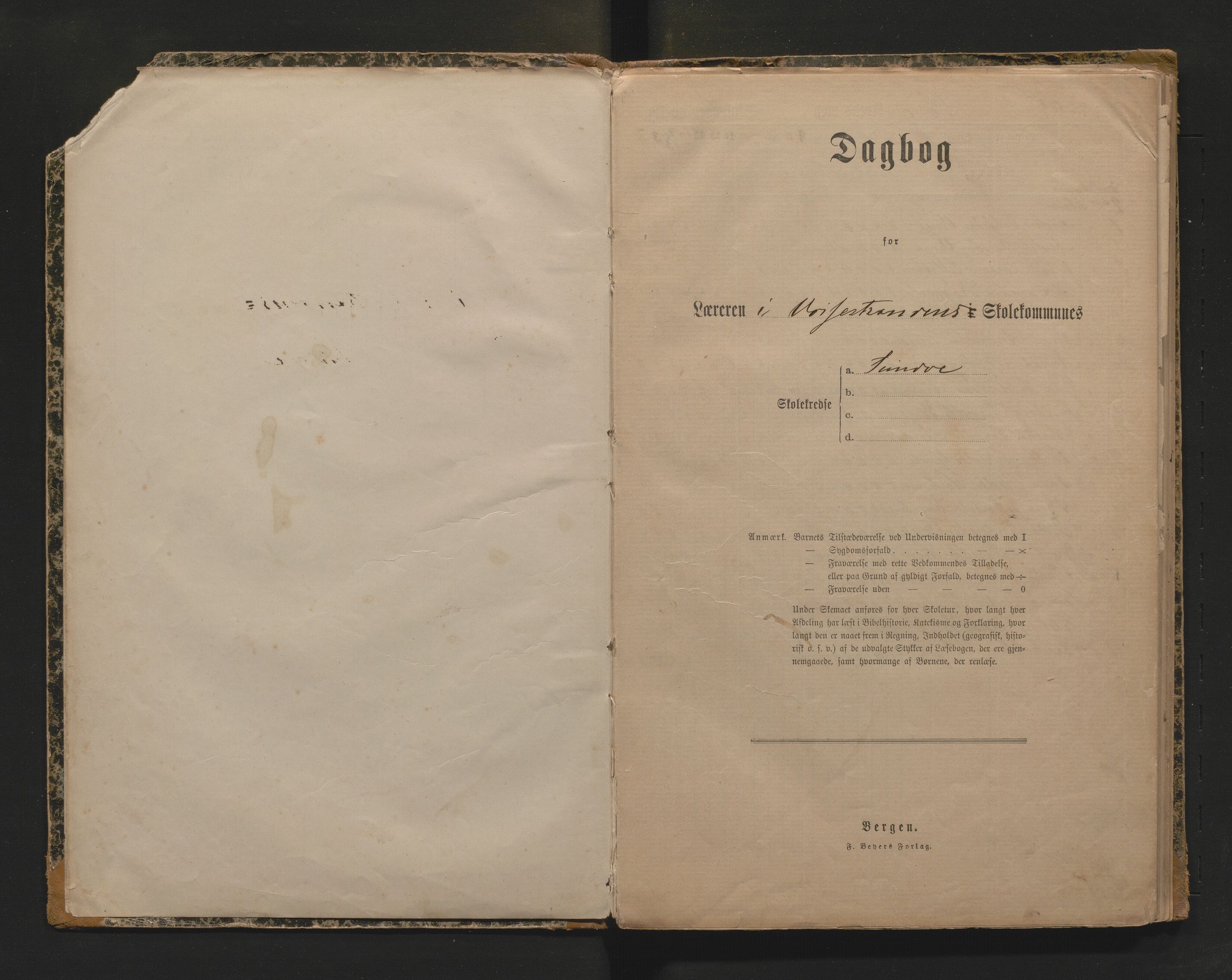 Vossestrand kommune. Barneskulane , IKAH/1236-231/G/Gf/L0003: Dagbok for Sundve skule, 1892-1912