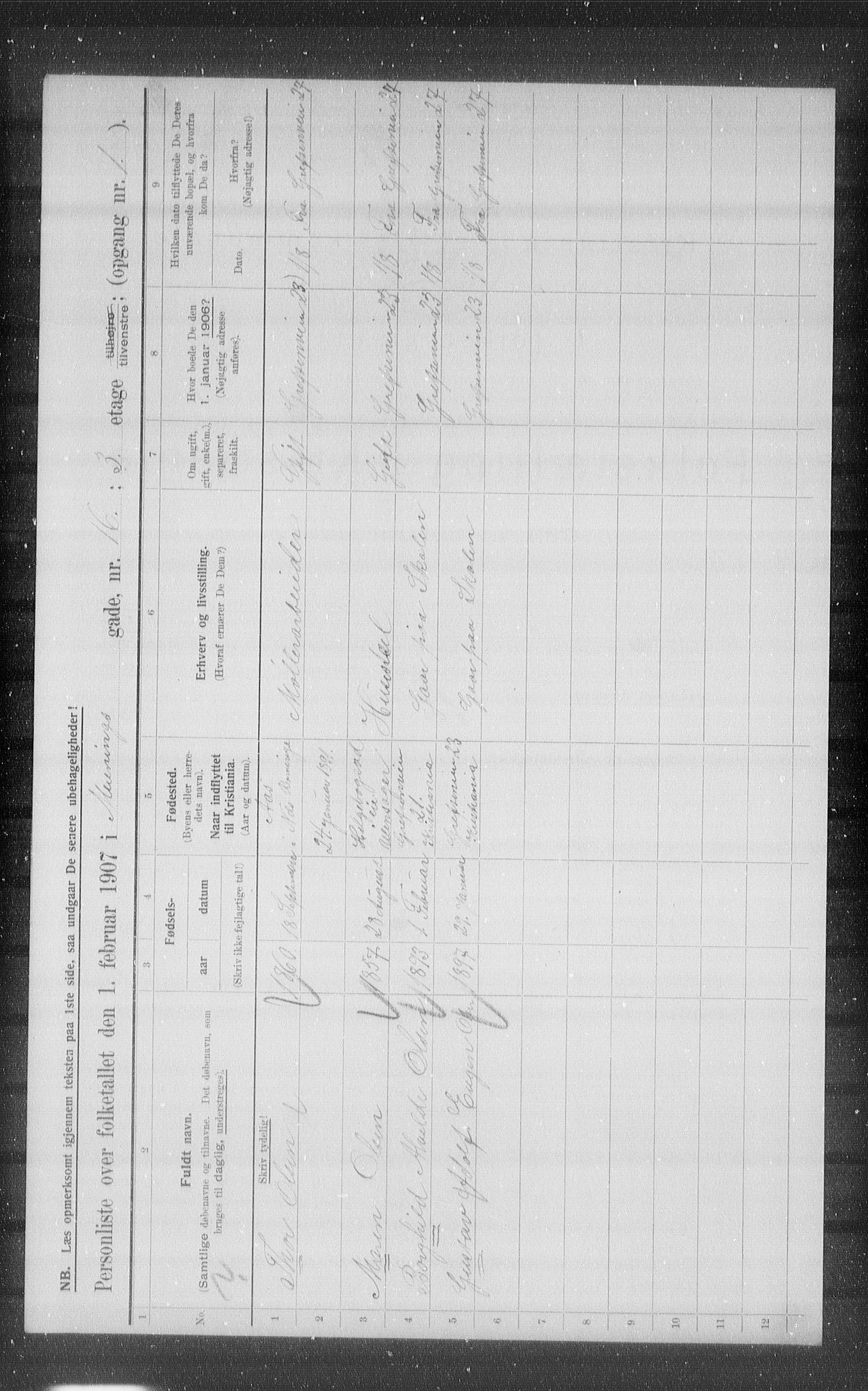 OBA, Kommunal folketelling 1.2.1907 for Kristiania kjøpstad, 1907, s. 33202