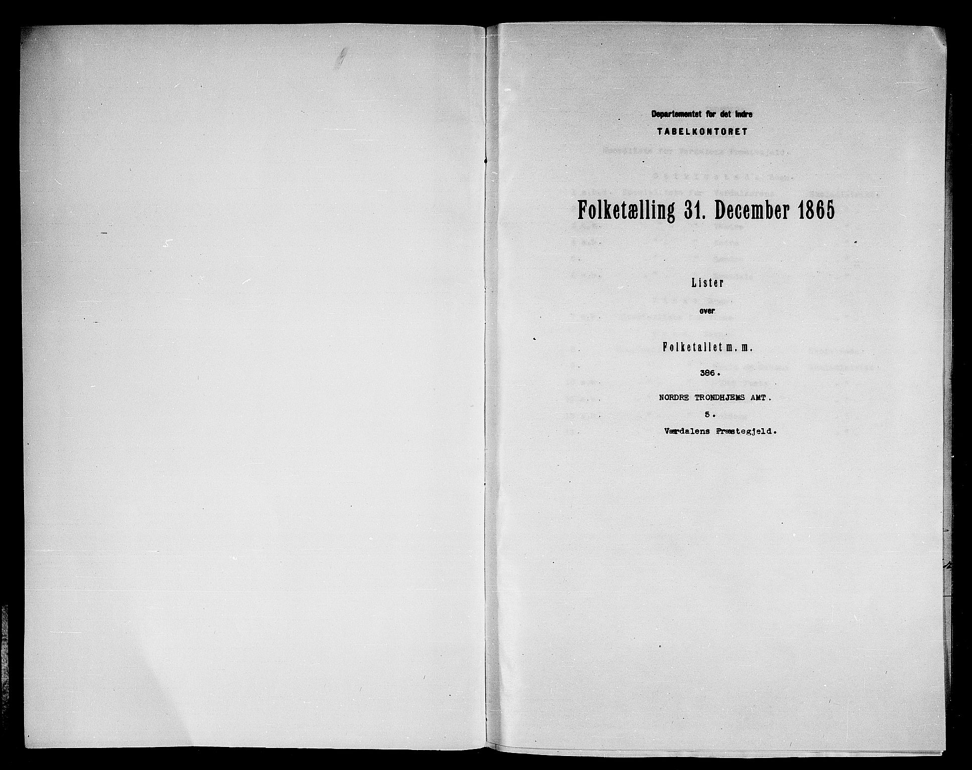 RA, Folketelling 1865 for 1721P Verdal prestegjeld, 1865, s. 3