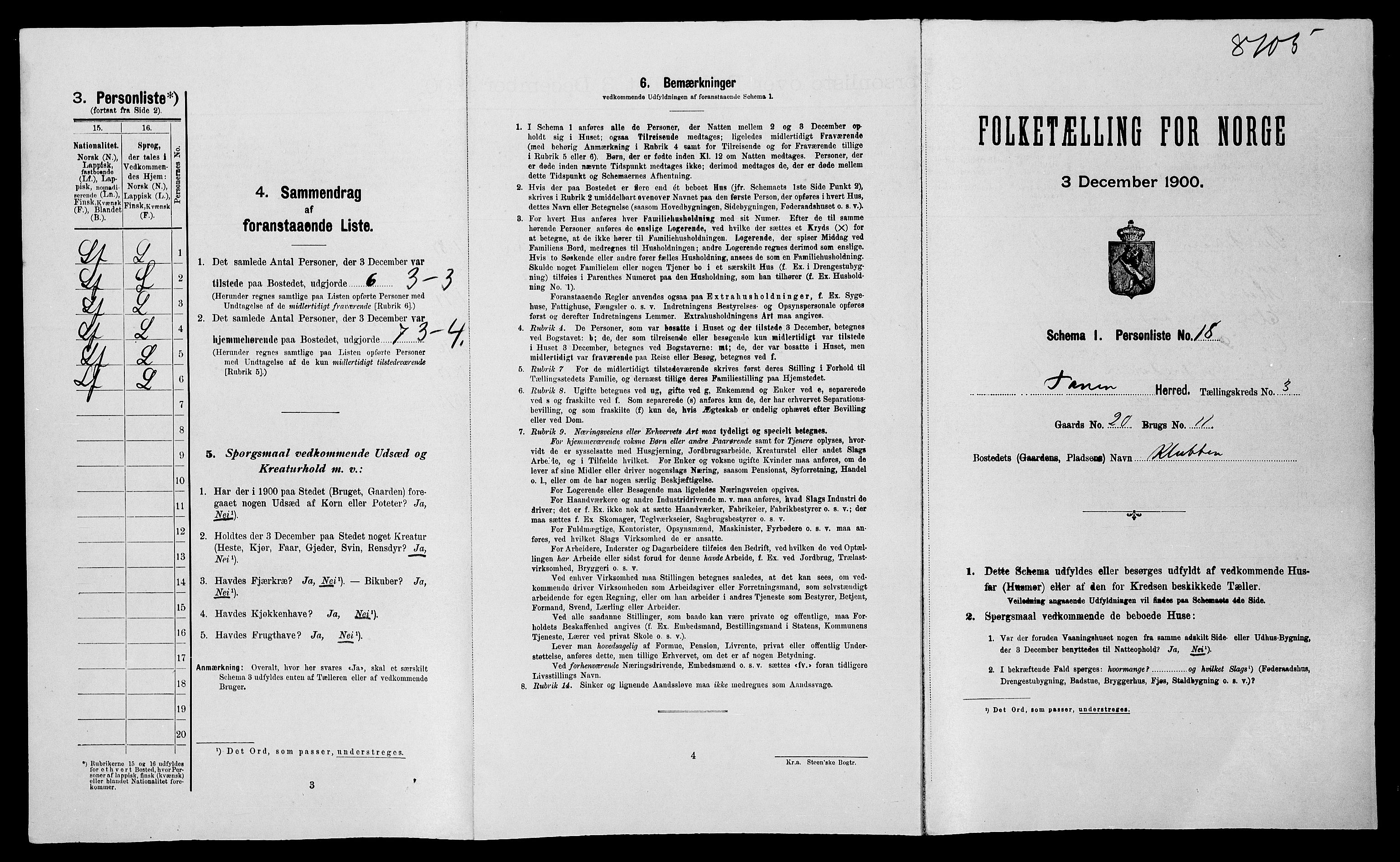 SATØ, Folketelling 1900 for 2025 Tana herred, 1900, s. 434