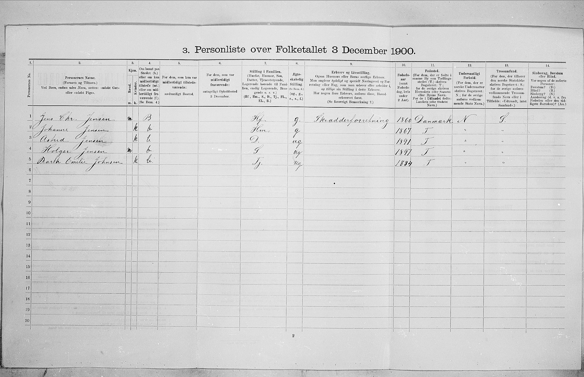 SAO, Folketelling 1900 for 0301 Kristiania kjøpstad, 1900, s. 55029