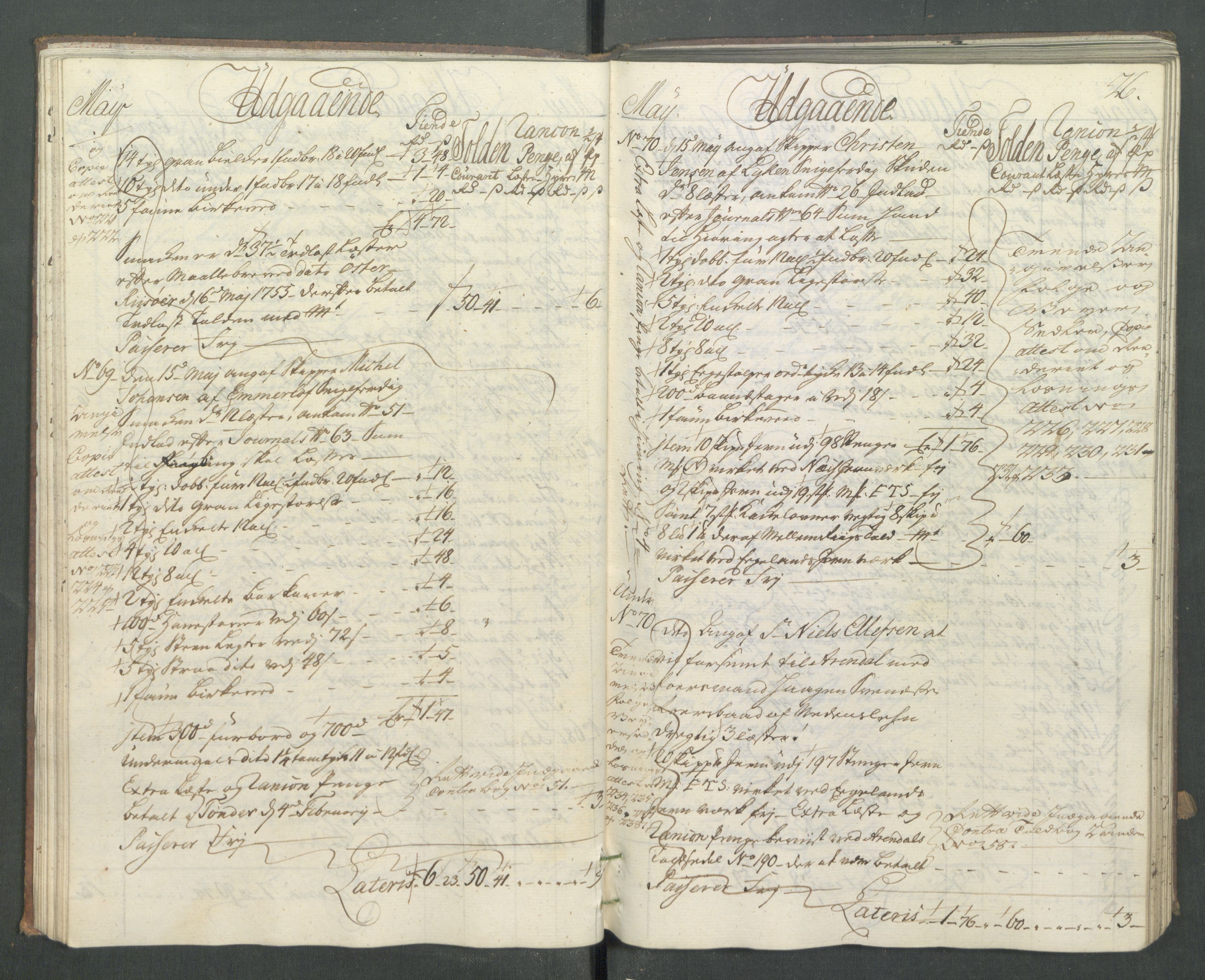 Generaltollkammeret, tollregnskaper, AV/RA-EA-5490/R14/L0025/0001: Tollregnskaper Øster-Risør / Utgående hovedtollbok, 1756, s. 25b-26a
