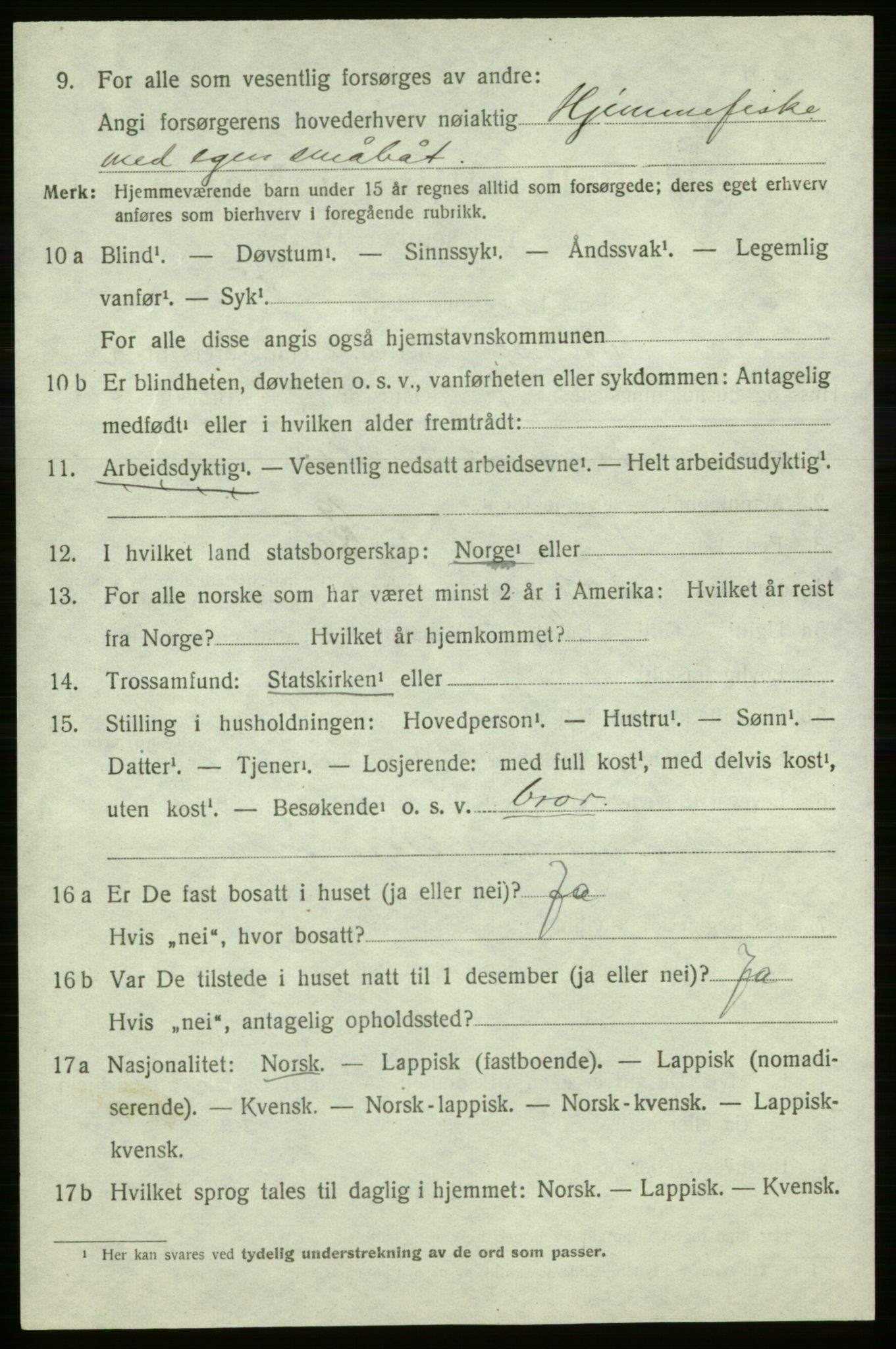 SATØ, Folketelling 1920 for 2014 Loppa herred, 1920, s. 891