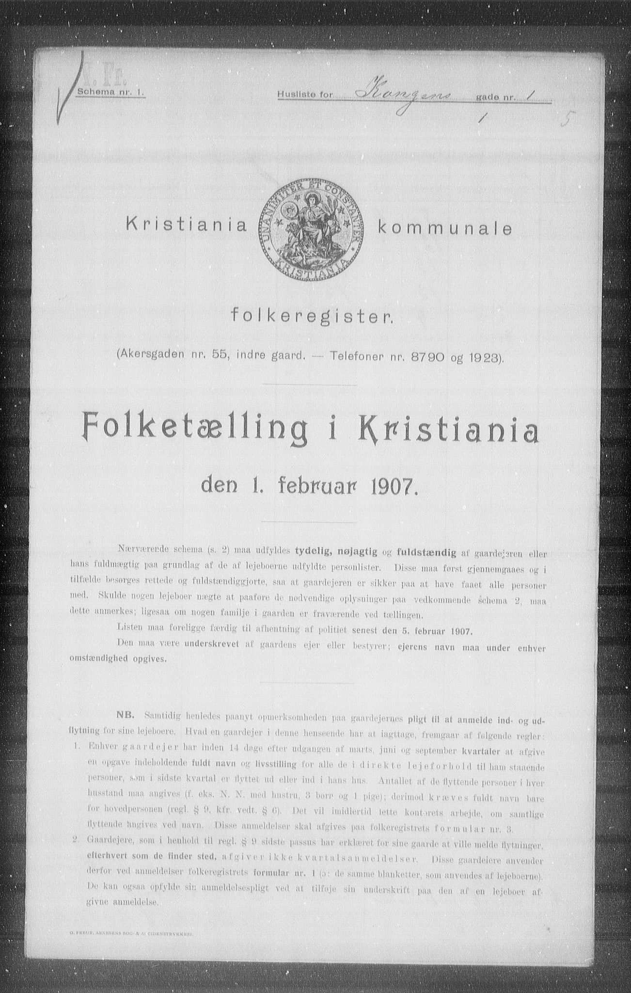OBA, Kommunal folketelling 1.2.1907 for Kristiania kjøpstad, 1907, s. 26688