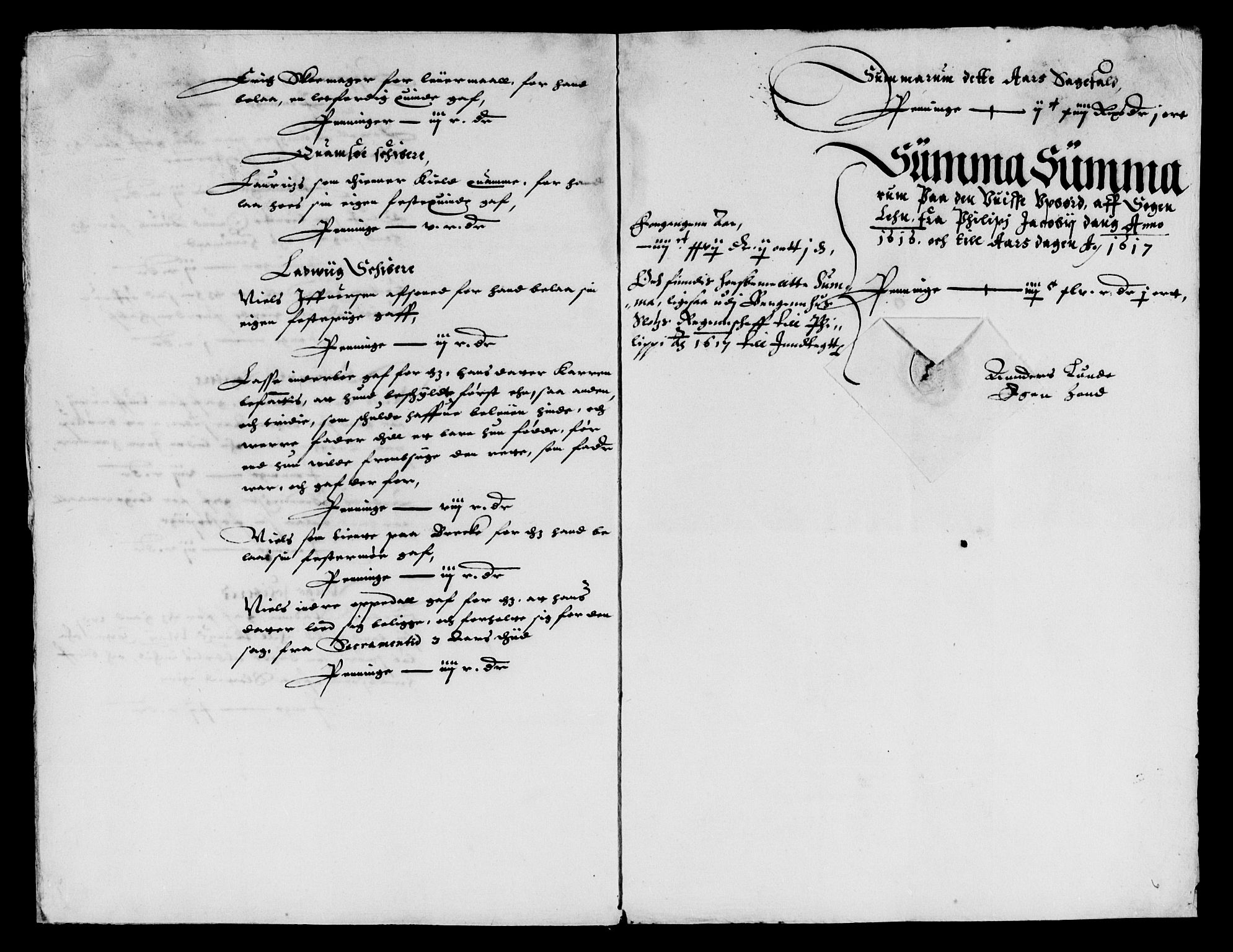 Rentekammeret inntil 1814, Reviderte regnskaper, Lensregnskaper, AV/RA-EA-5023/R/Rb/Rbt/L0021: Bergenhus len, 1616-1617