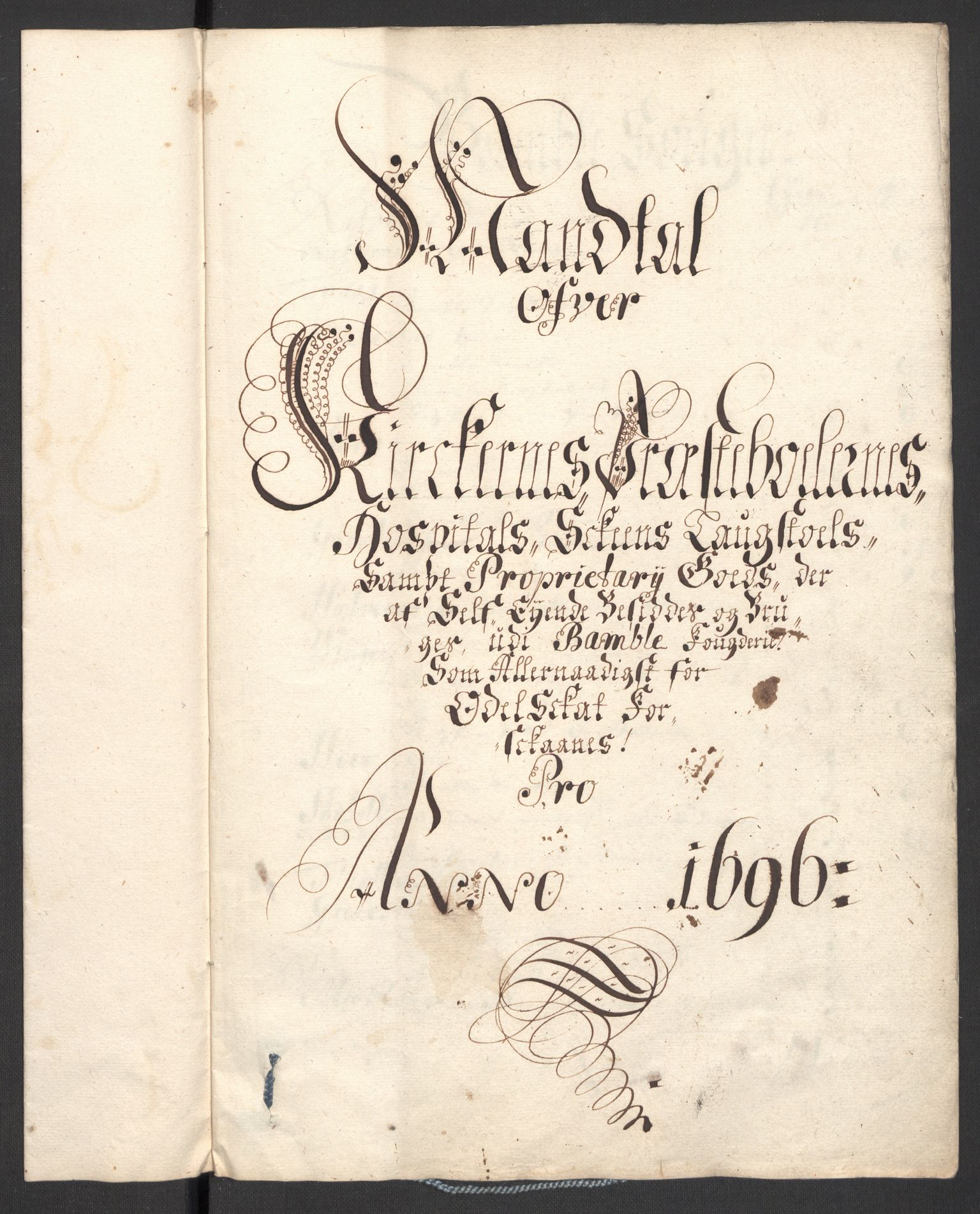 Rentekammeret inntil 1814, Reviderte regnskaper, Fogderegnskap, RA/EA-4092/R36/L2095: Fogderegnskap Øvre og Nedre Telemark og Bamble, 1696, s. 225