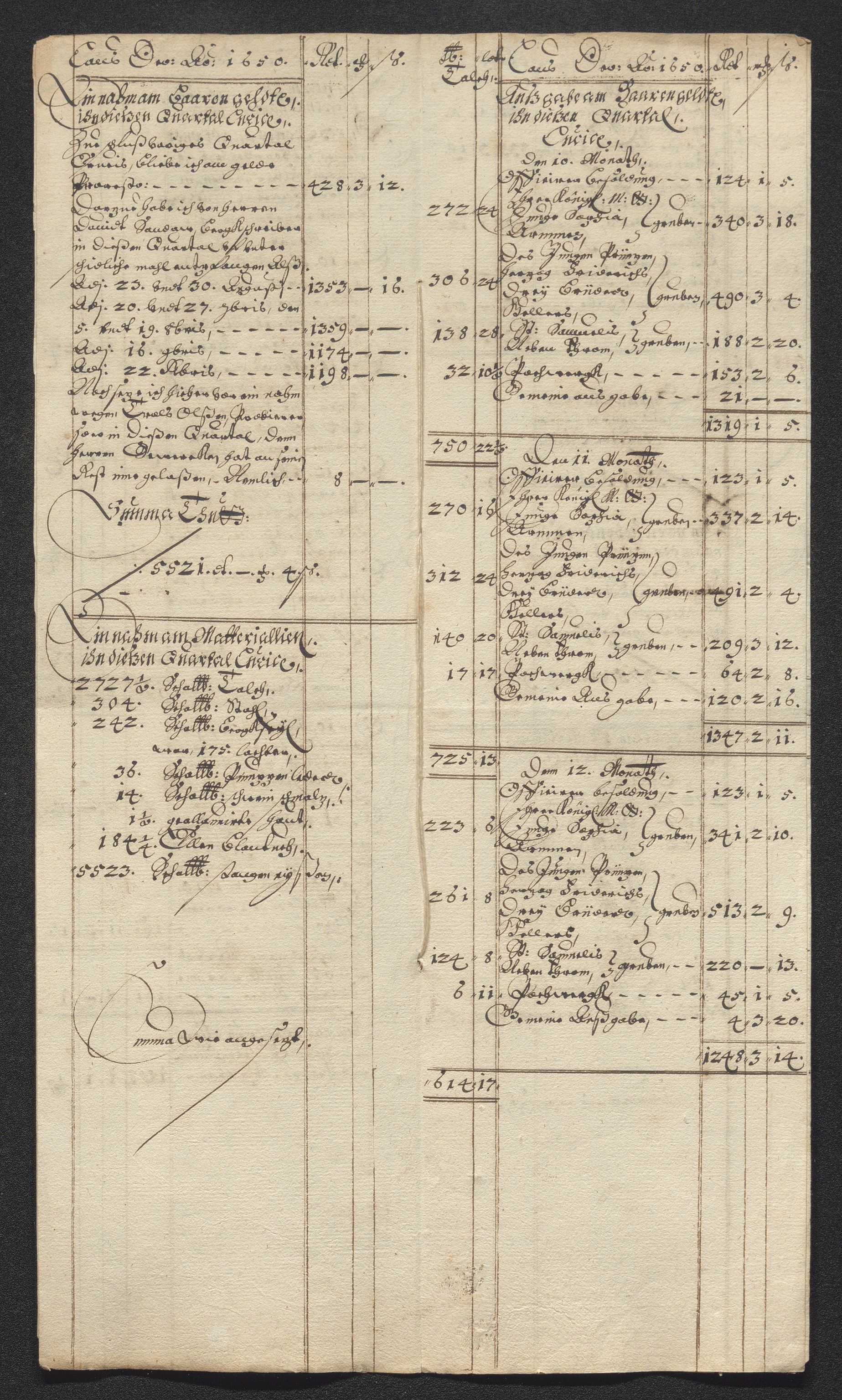 Kongsberg Sølvverk 1623-1816, SAKO/EA-3135/001/D/Dc/Dcd/L0024: Utgiftsregnskap for gruver m.m. , 1650, s. 887