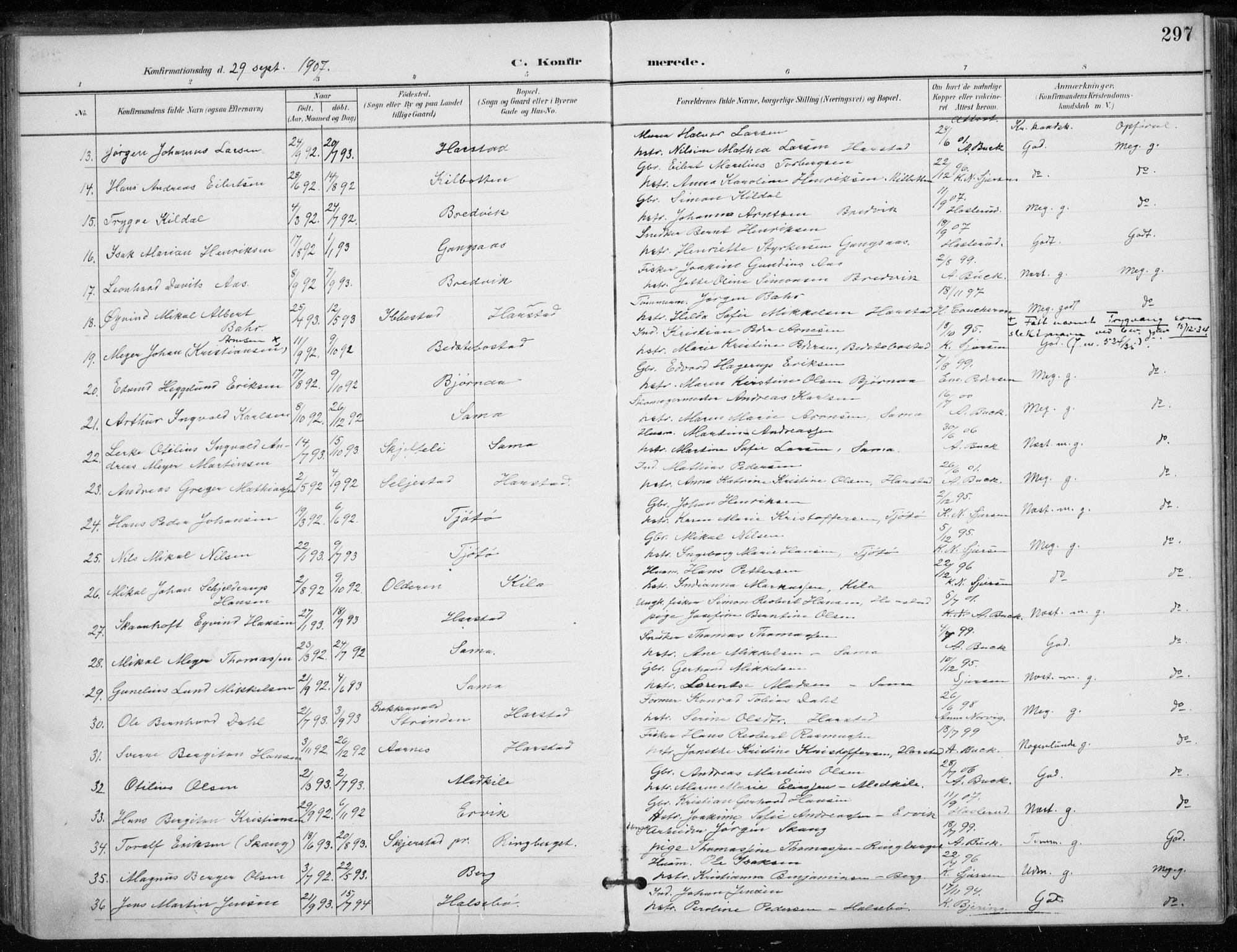 Trondenes sokneprestkontor, AV/SATØ-S-1319/H/Ha/L0017kirke: Ministerialbok nr. 17, 1899-1908, s. 297
