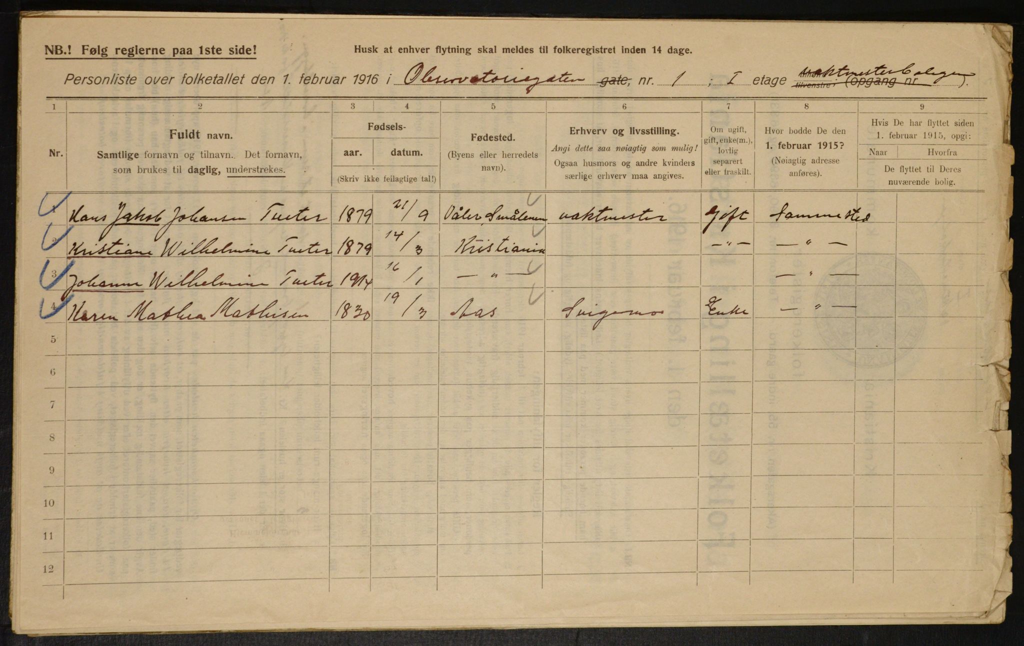OBA, Kommunal folketelling 1.2.1916 for Kristiania, 1916, s. 75915