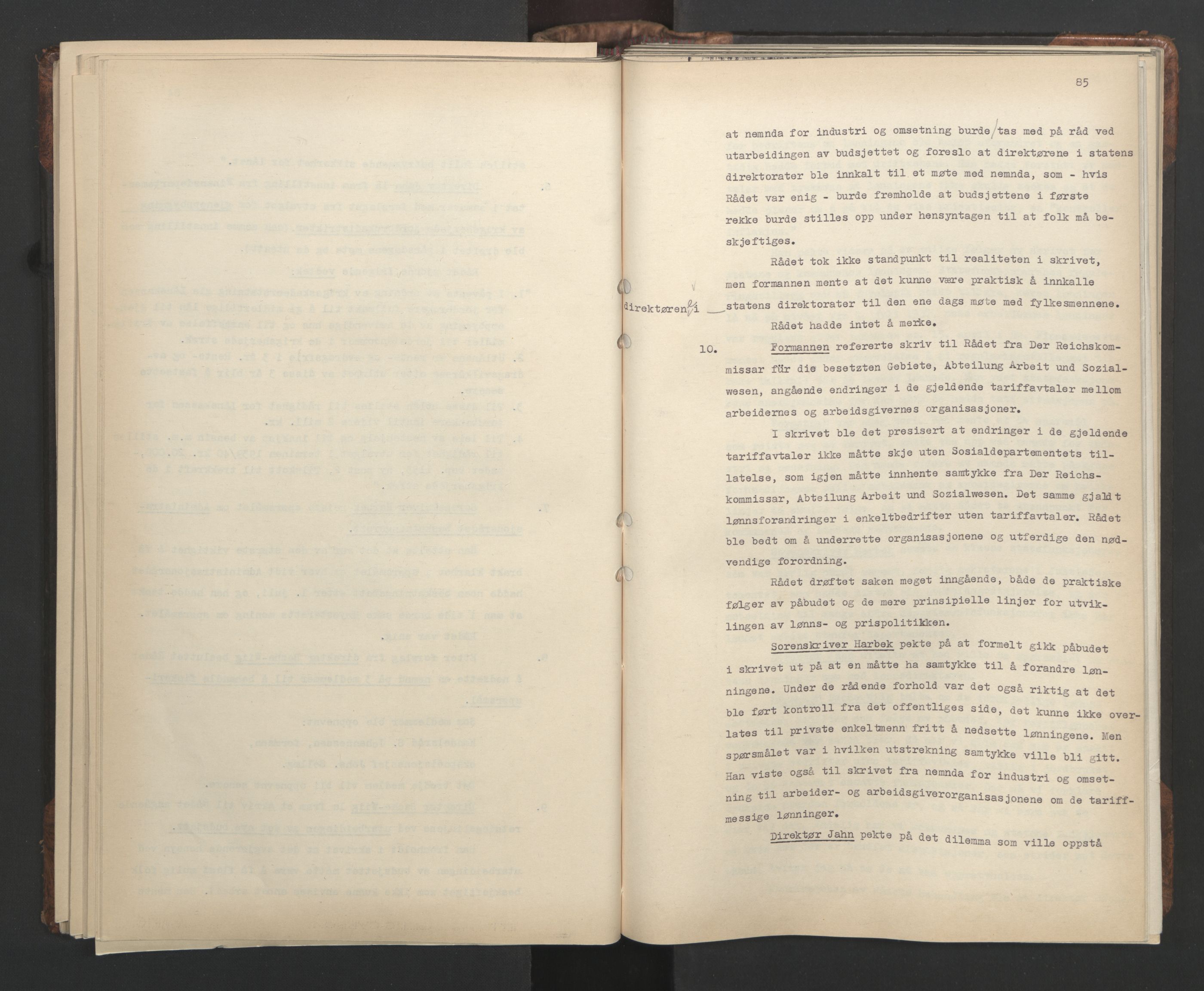 Administrasjonsrådet, AV/RA-S-1004/A/L0001: Møteprotokoll med tillegg 15/4-25/9, 1940, s. 85