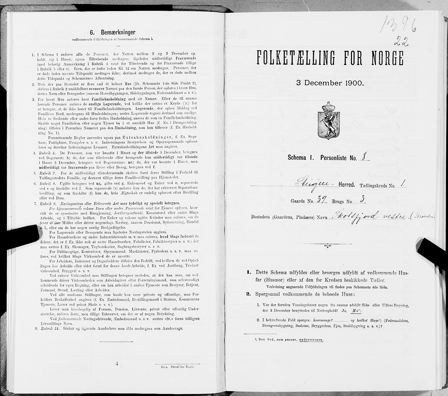 SAT, Folketelling 1900 for 1848 Steigen herred, 1900, s. 47