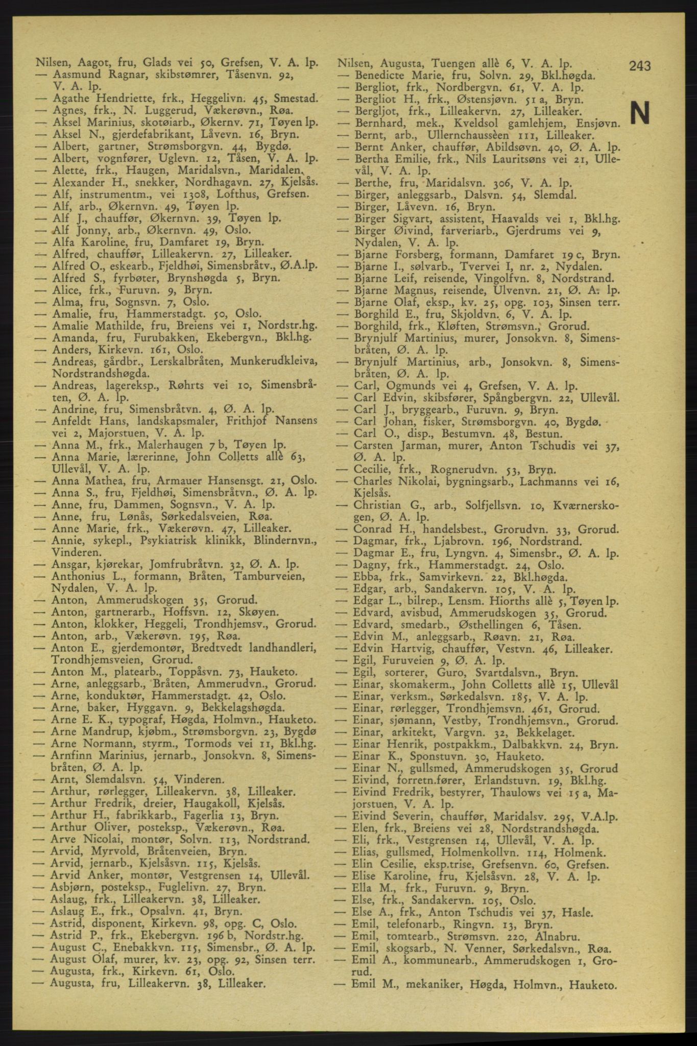Aker adressebok/adressekalender, PUBL/001/A/006: Aker adressebok, 1937-1938, s. 243
