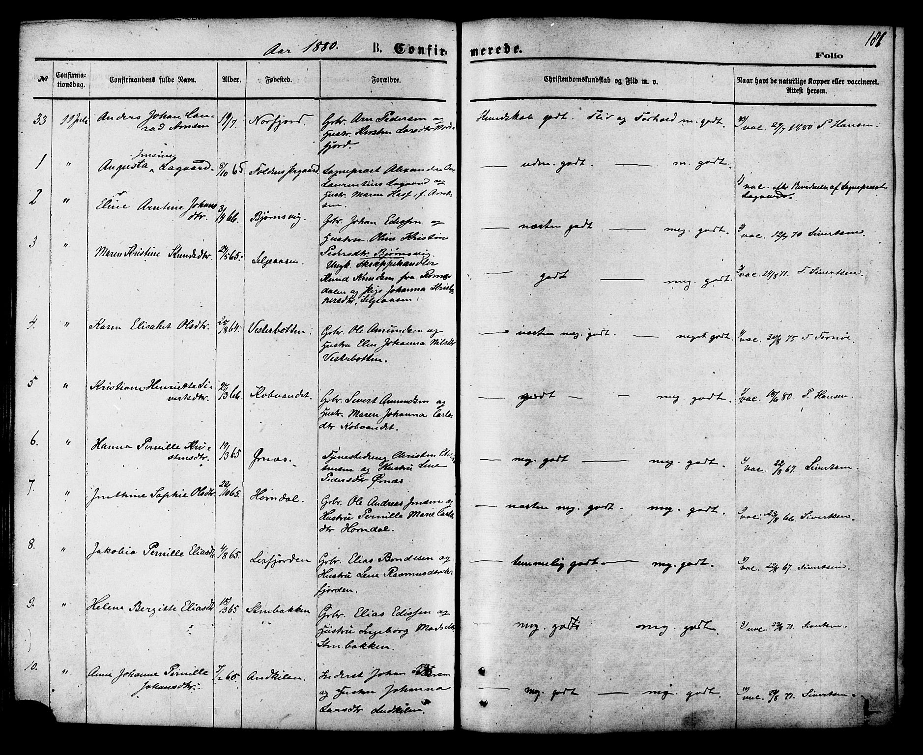 Ministerialprotokoller, klokkerbøker og fødselsregistre - Nordland, AV/SAT-A-1459/853/L0771: Ministerialbok nr. 853A10, 1870-1881, s. 181