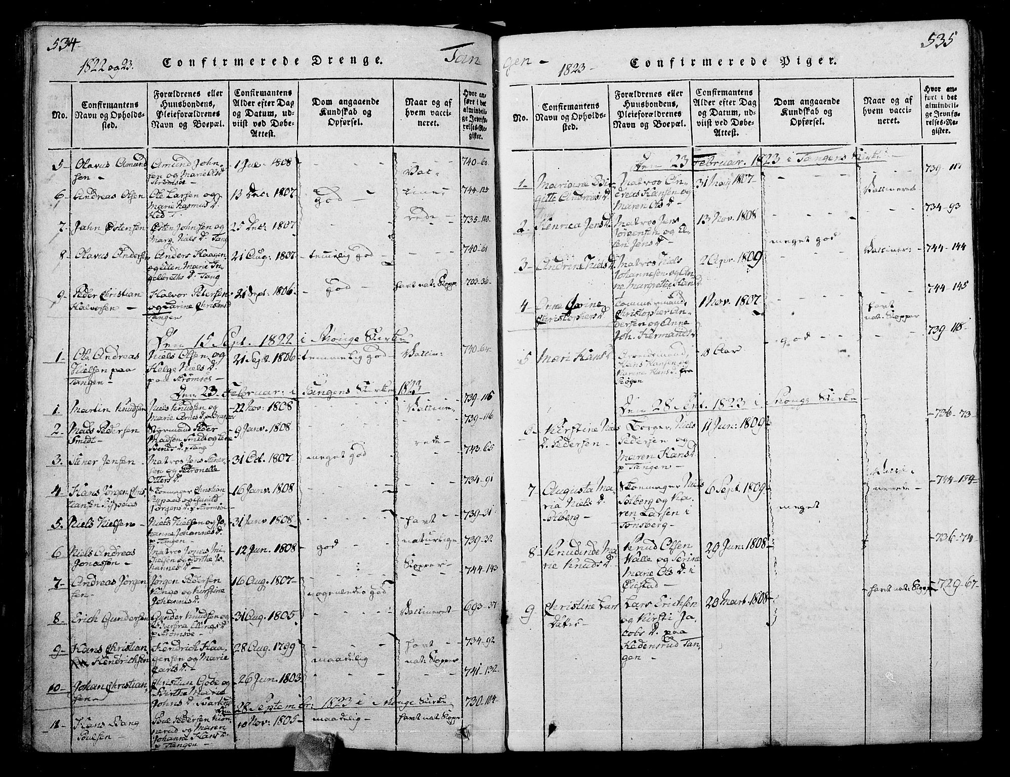 Skoger kirkebøker, SAKO/A-59/F/Fa/L0002: Ministerialbok nr. I 2 /2, 1814-1842, s. 534-535